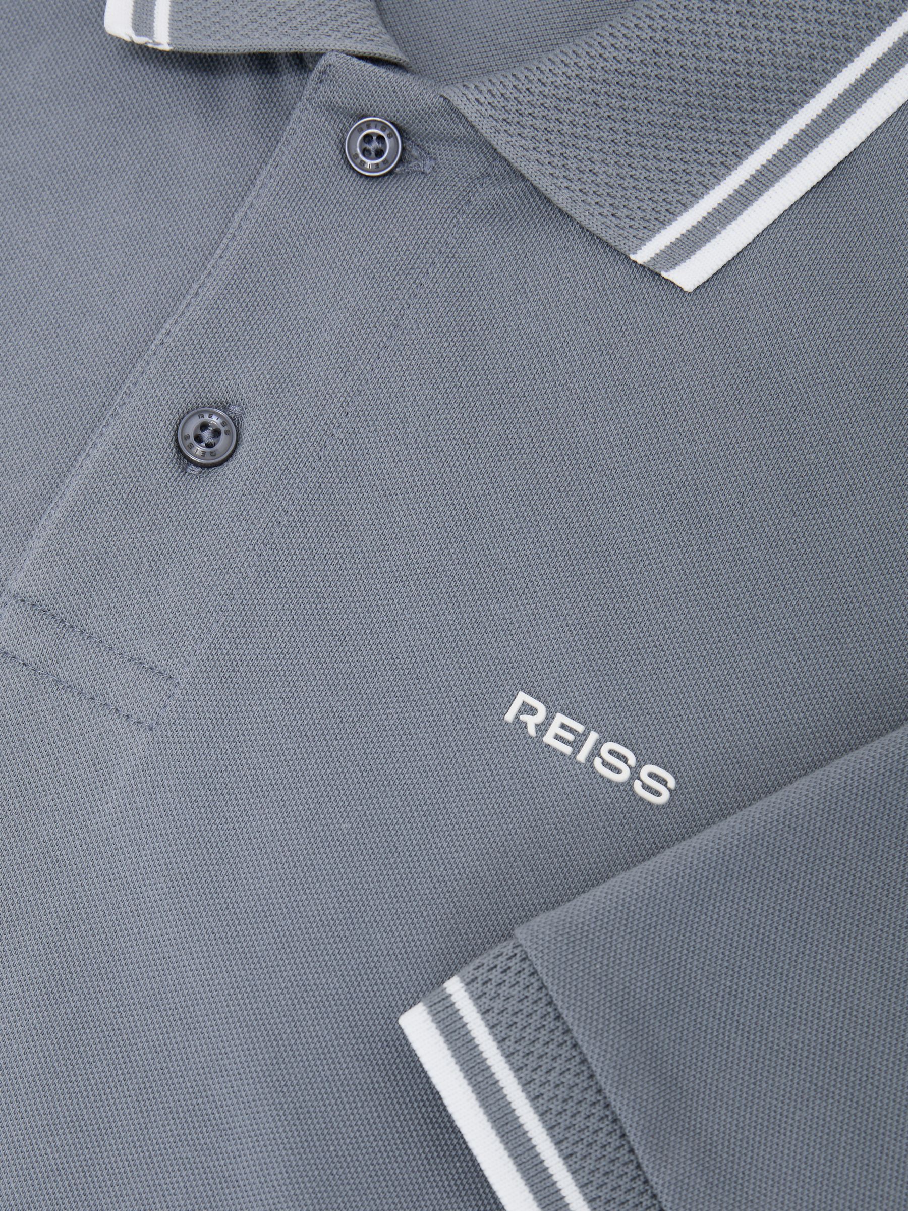Cotton-Piqué Logo Polo Shirt in Airforce Blue - Image 6 of 6