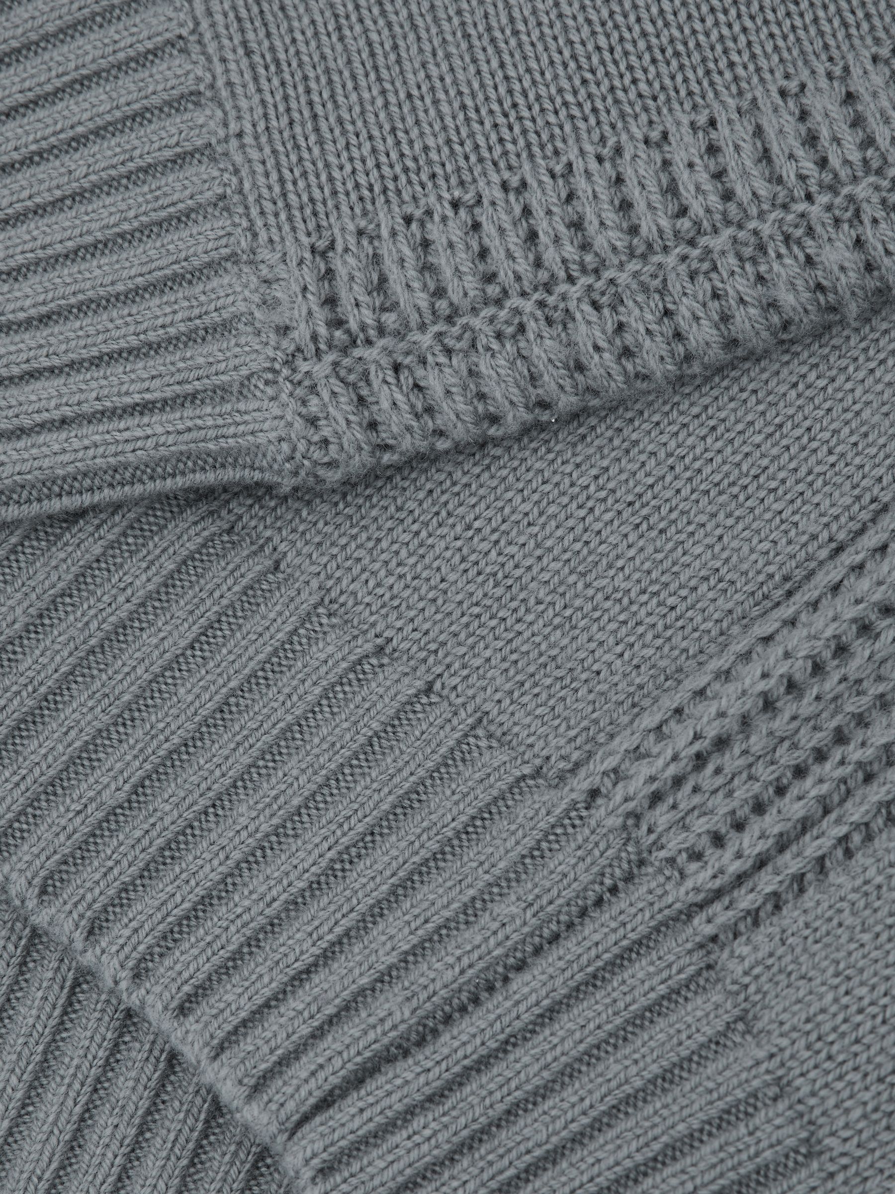 Wool-Blend Rib-Detail Crew-Neck Jumper in Soft Sage Green - image 4