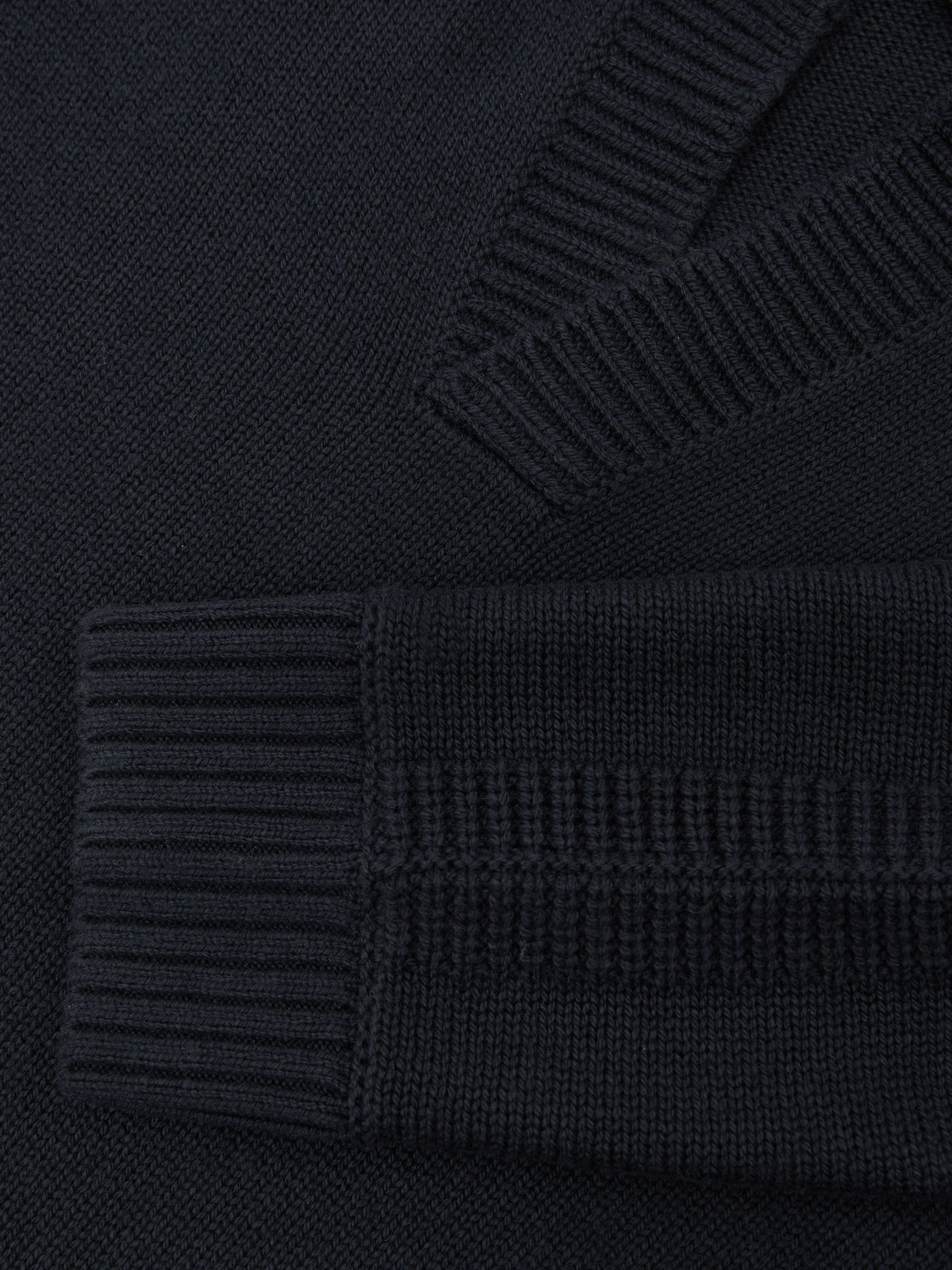 Wool-Blend Open-Collar Jumper in Navy - image 4