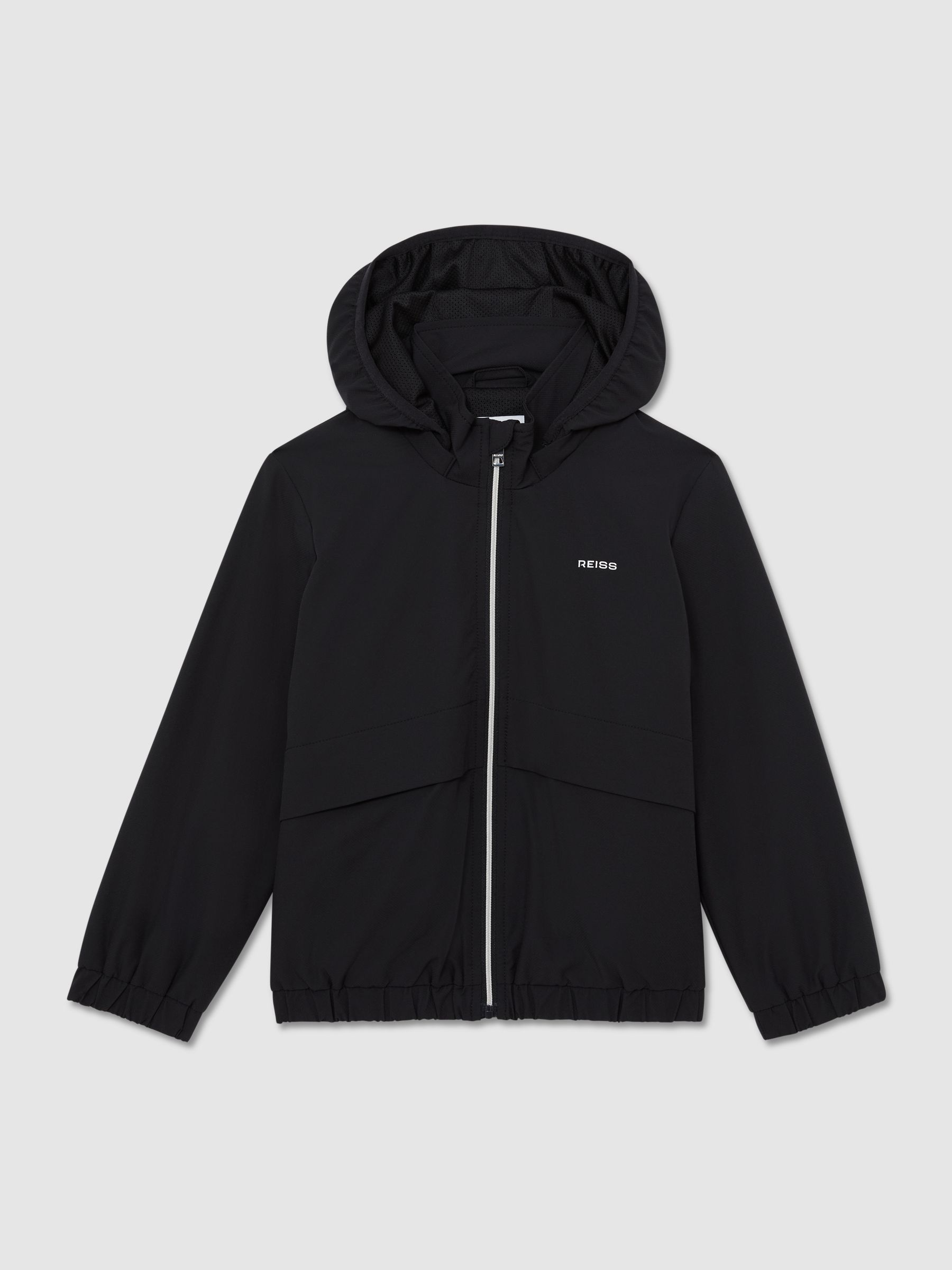 Zip-Through Hooded Logo Jacket in Navy - Image 1 of 4