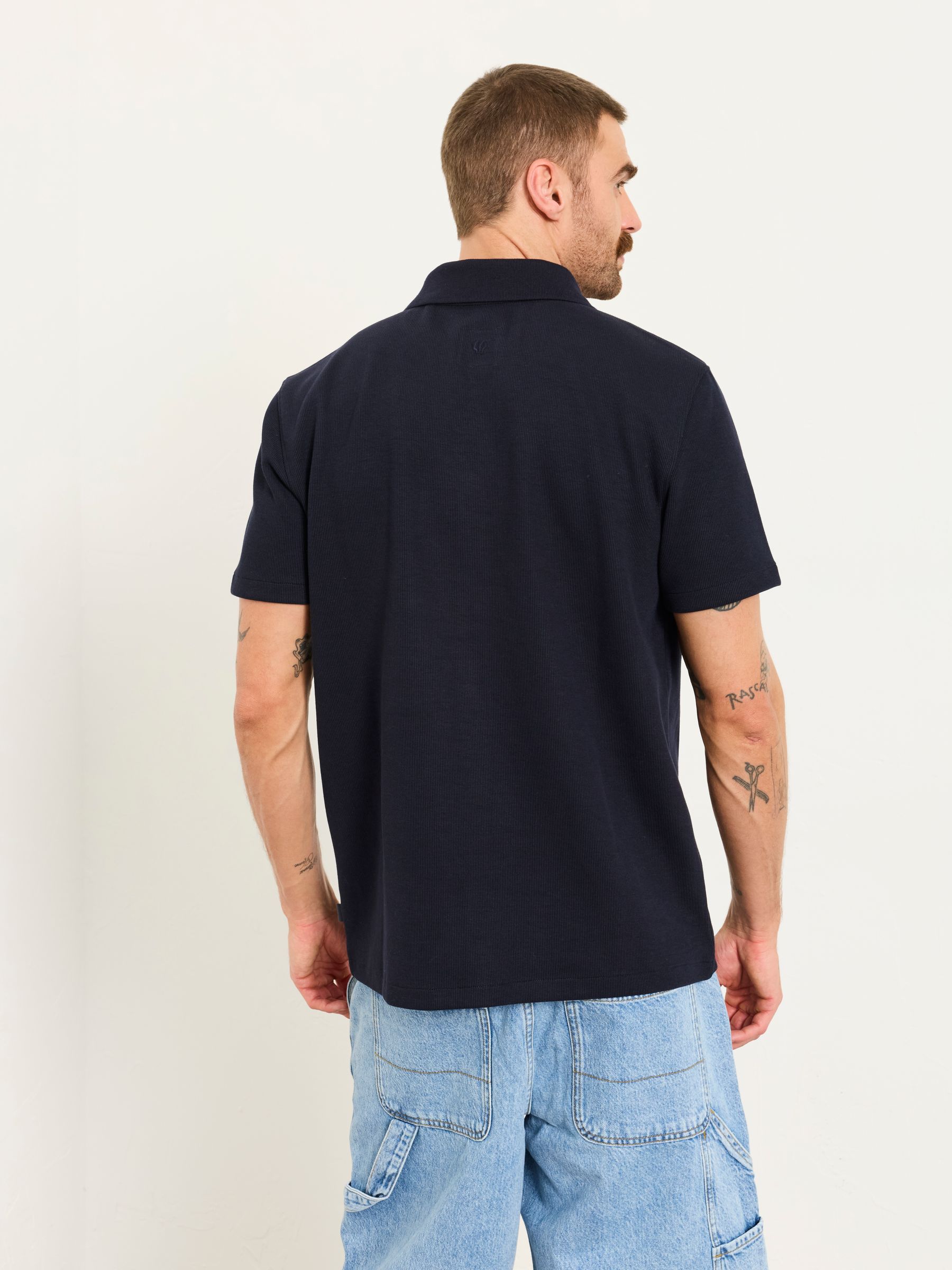 Ayr Navy Ribbed Shirt - Image 2 of 6