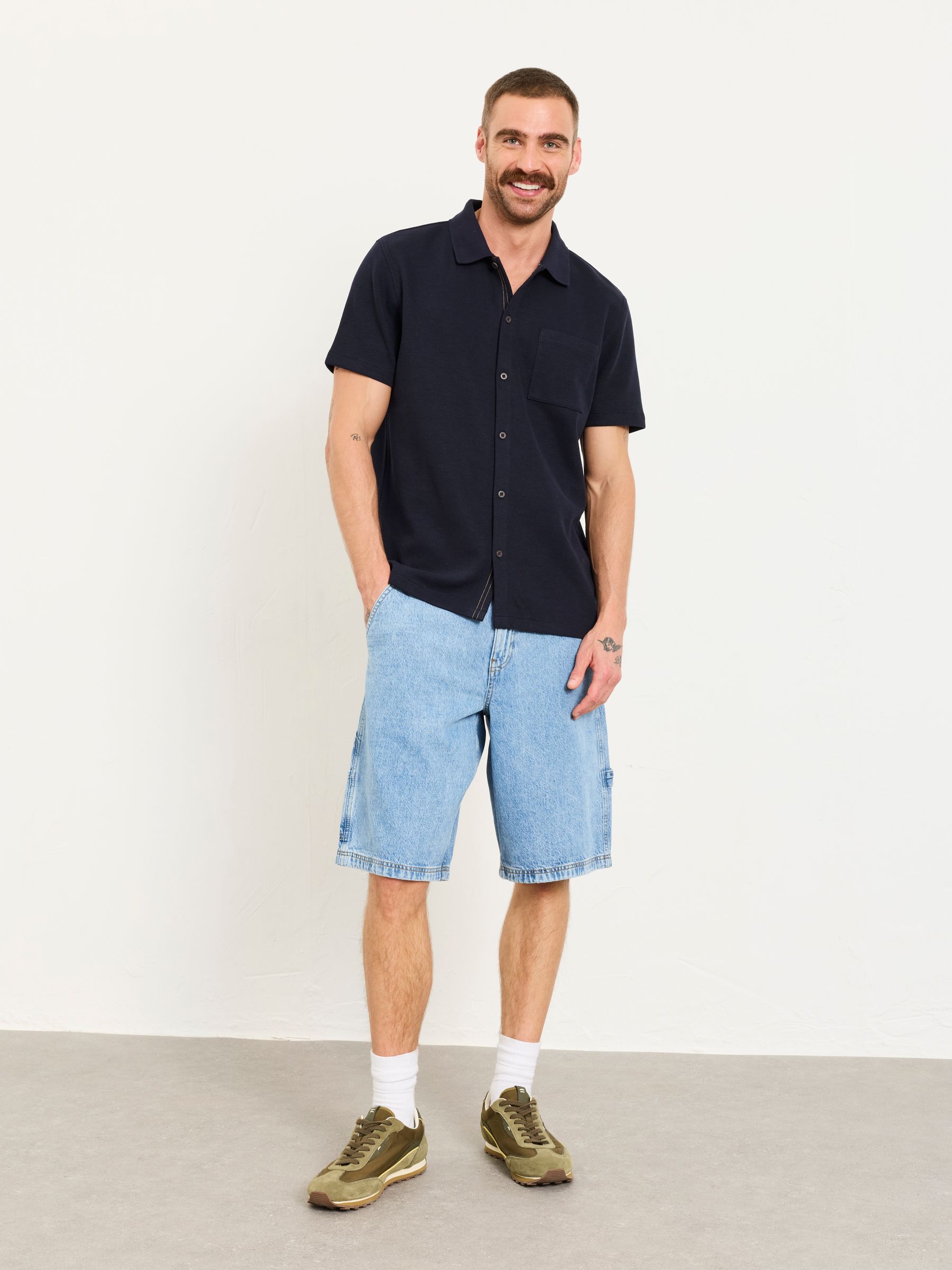 Ayr Navy Ribbed Shirt - Image 3 of 6