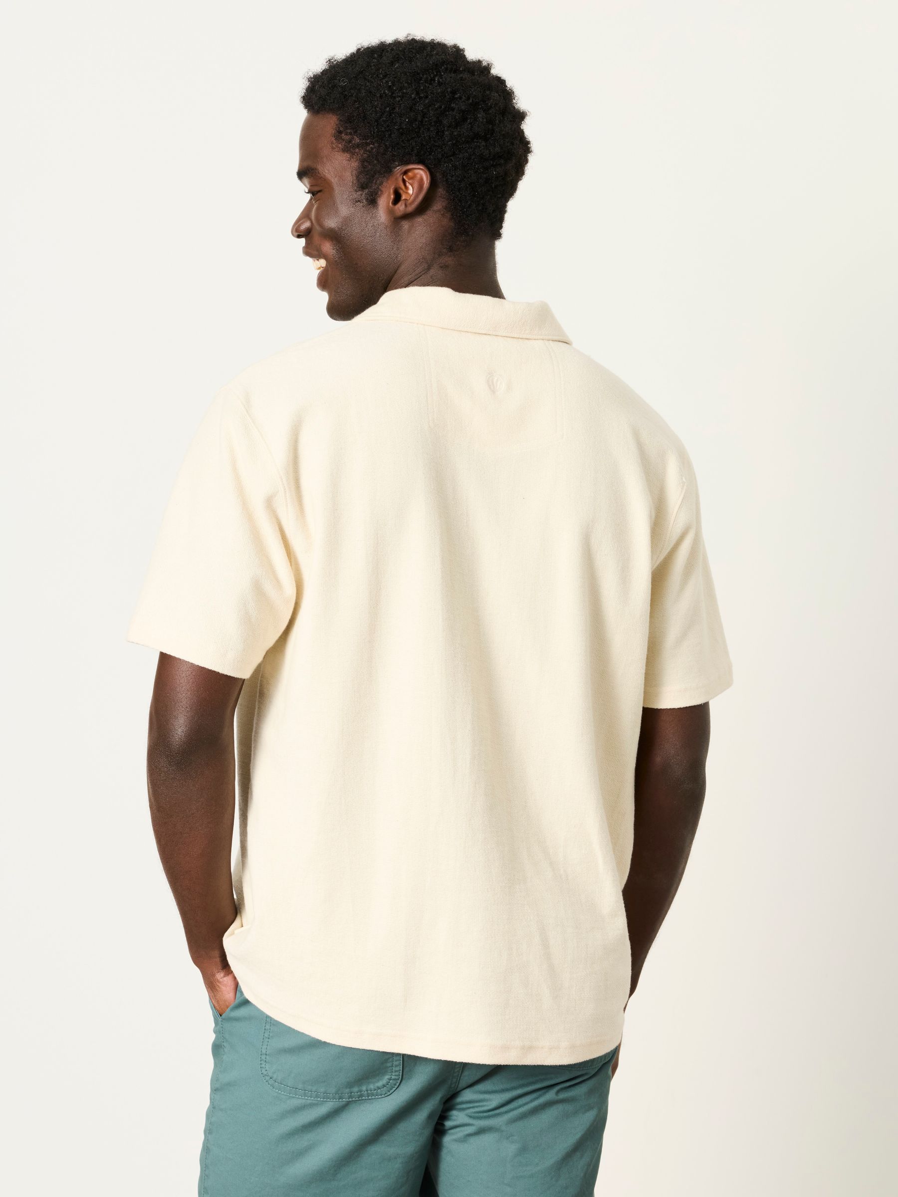 Sutton Oatmeal Textured Chest Stripe Polo - Image 2 of 6