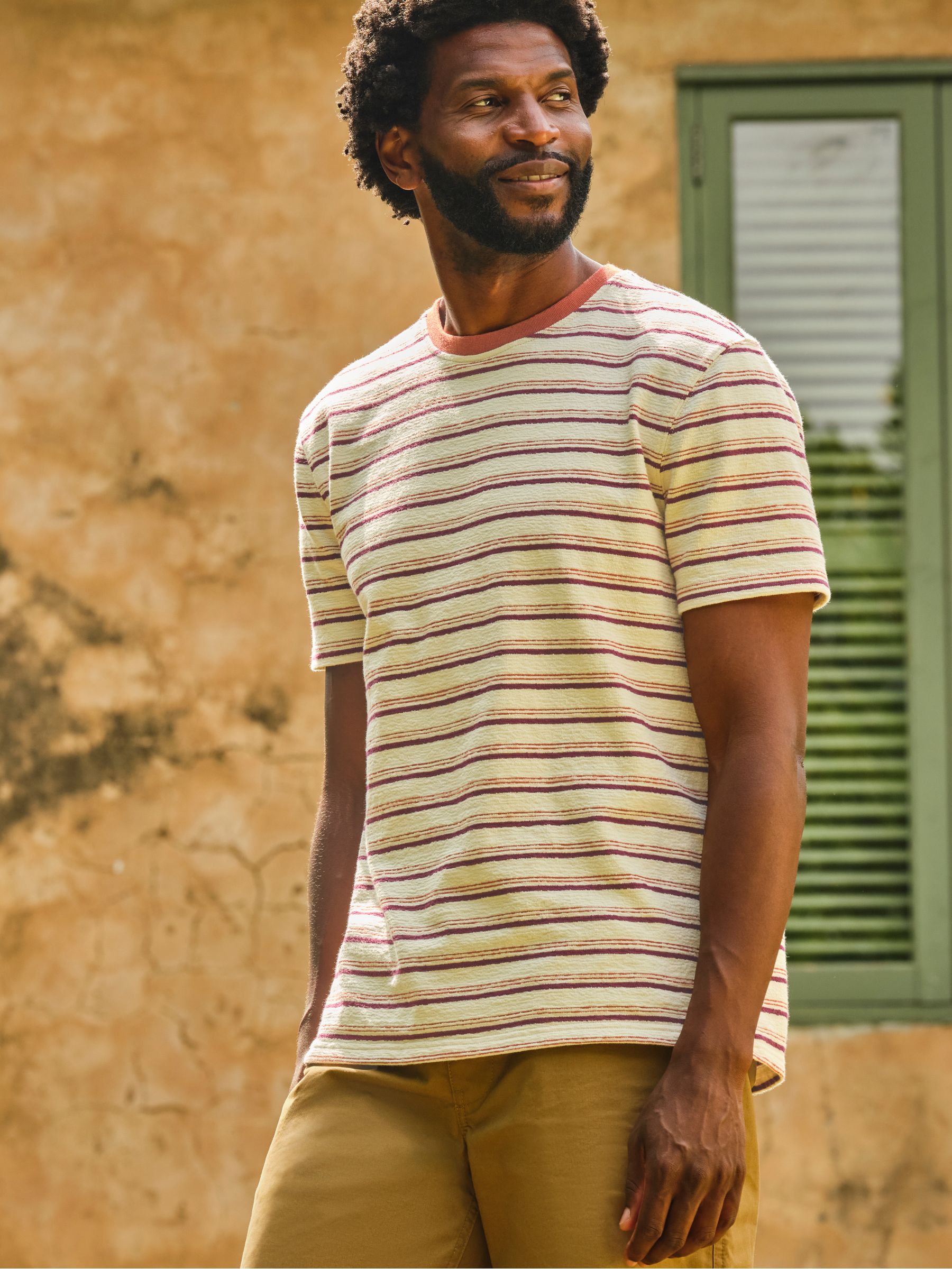 Marden Terracotta Stripe Tshirt - Image 1 of 8