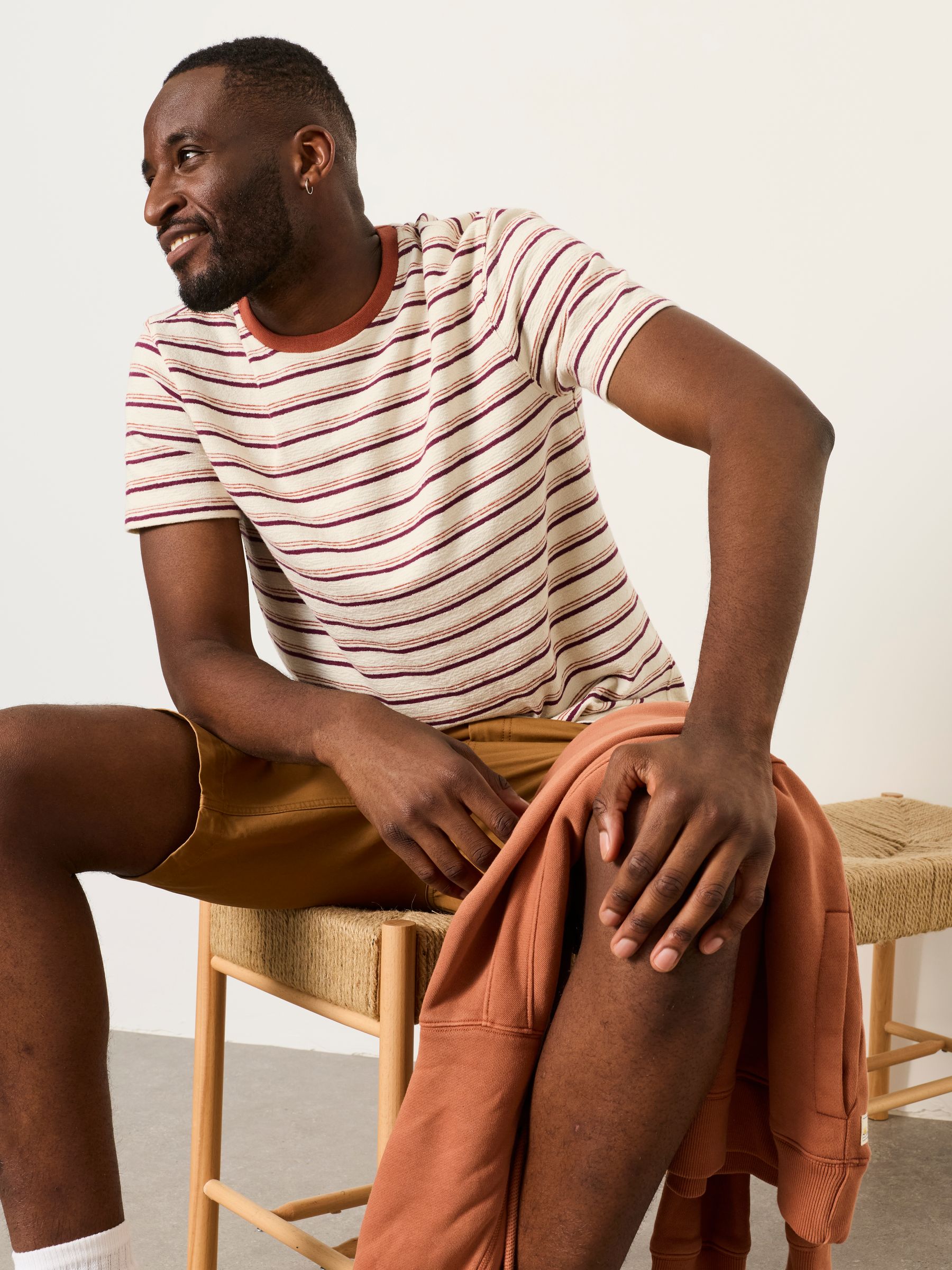 Marden Terracotta Stripe Tshirt - Image 2 of 8