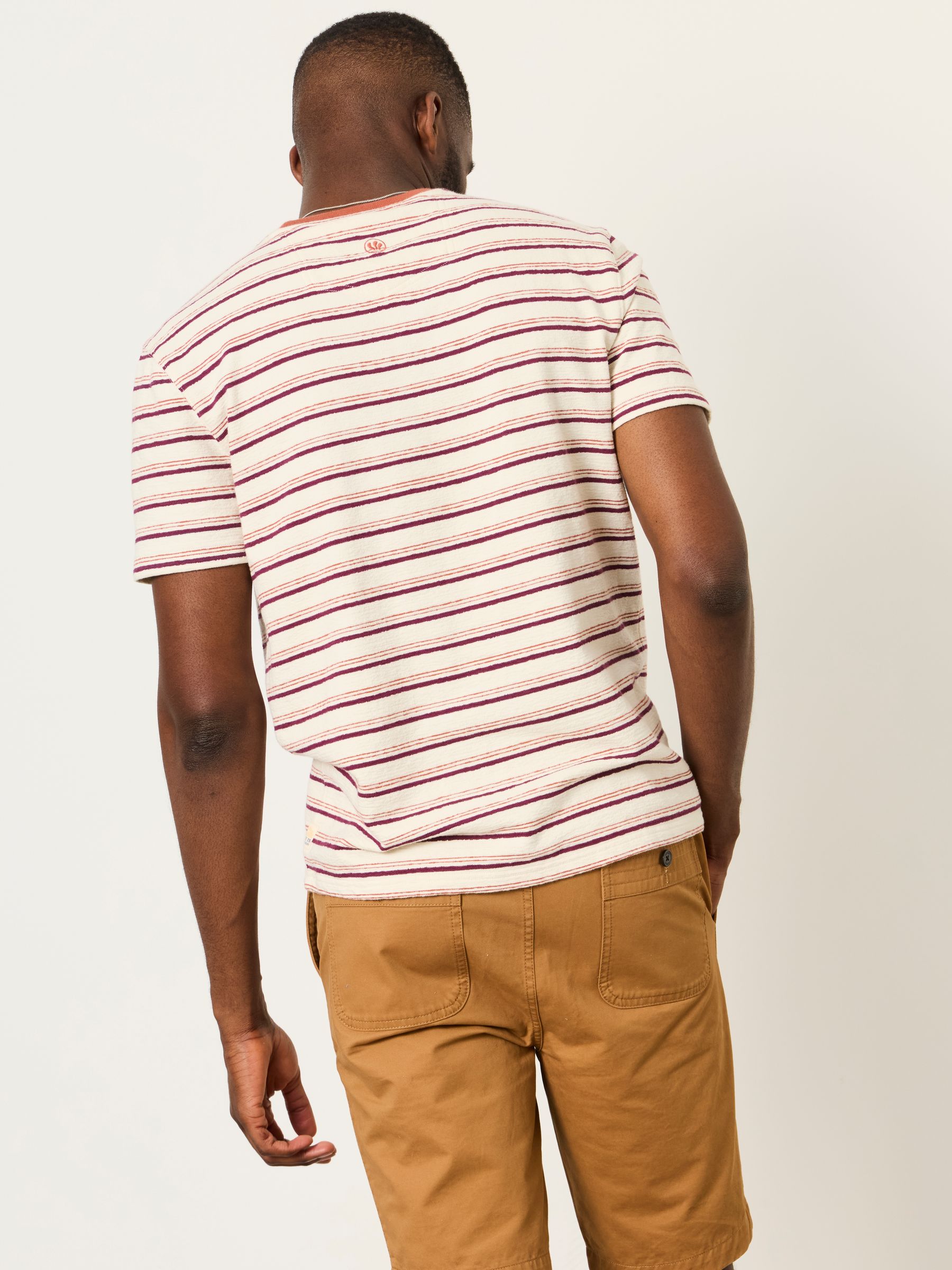 Marden Terracotta Stripe Tshirt - Image 3 of 8