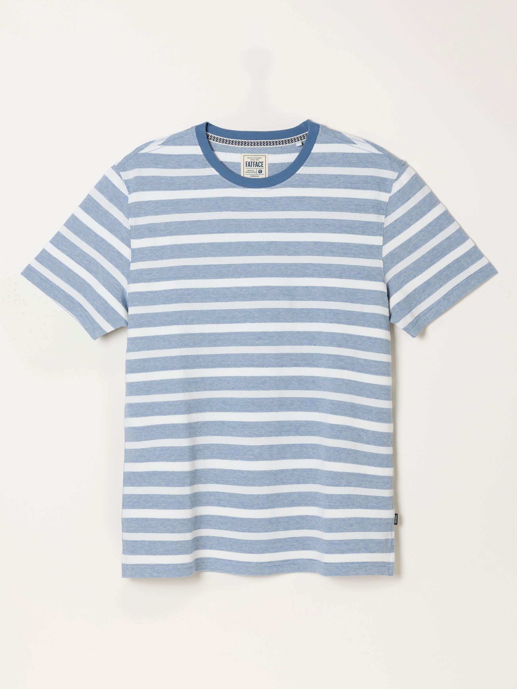 Ash Blue Short Sleeve Jacquard Stripe T Shirt - Image 6 of 6