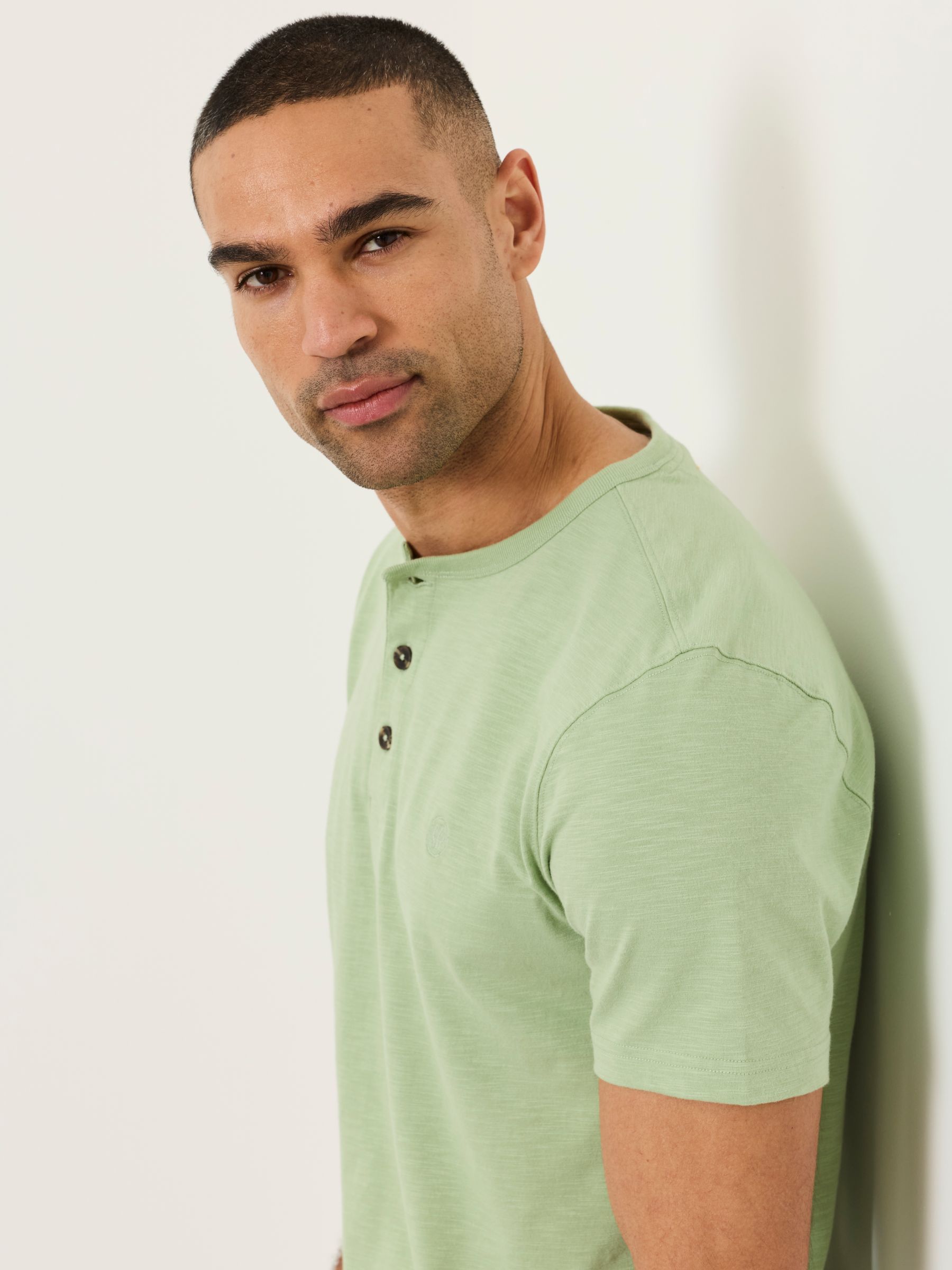 Mint Green Short Sleeve Woodside Henley - Image 5 of 5 Mint Green Short Sleeve Woodside Henley - Image 5 of 5