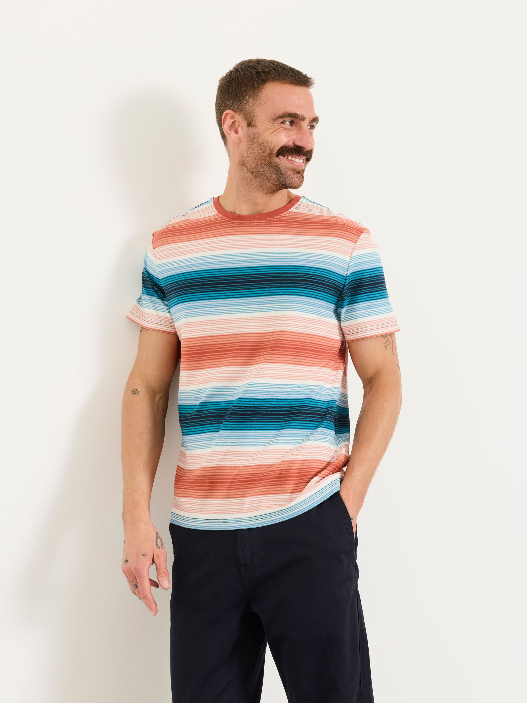Terracotta Ombre Stripe T-Shirt - Image 1 of 5