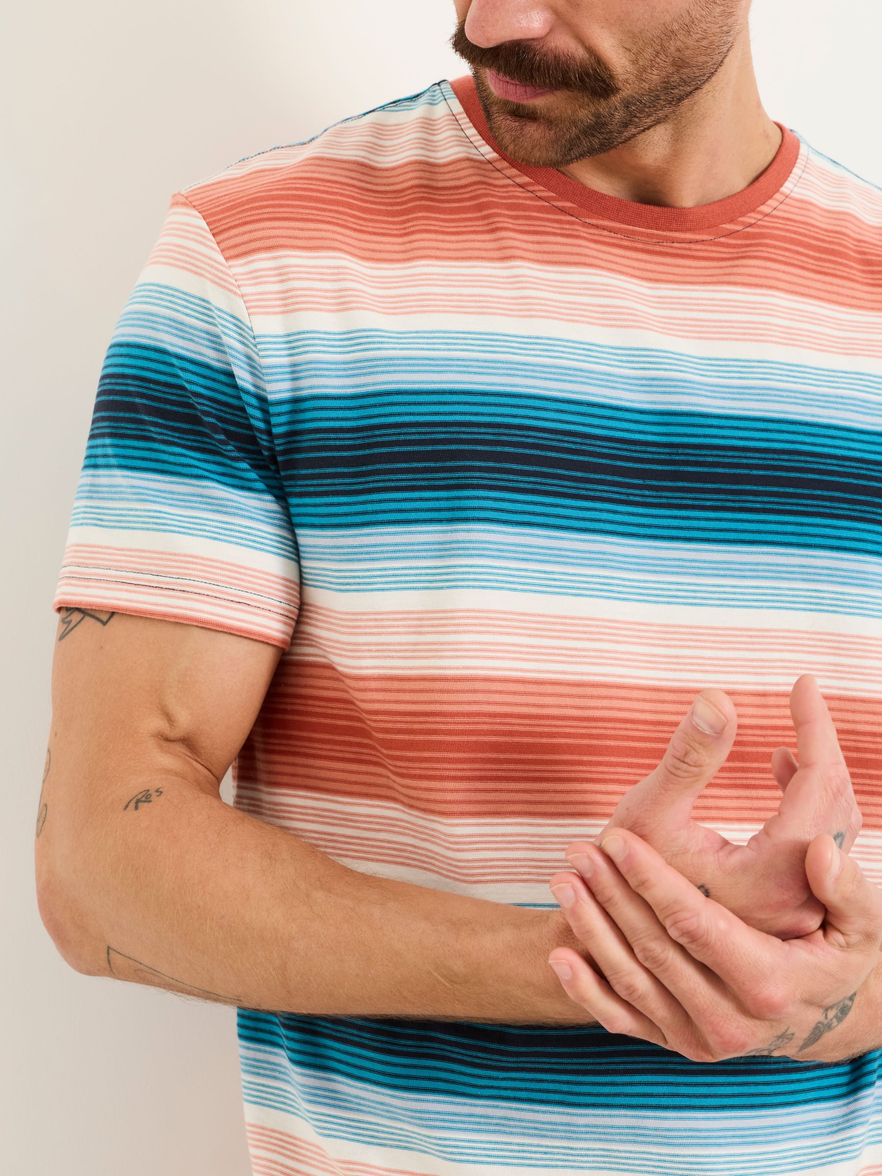 Terracotta Ombre Stripe T-Shirt - Image 3 of 5