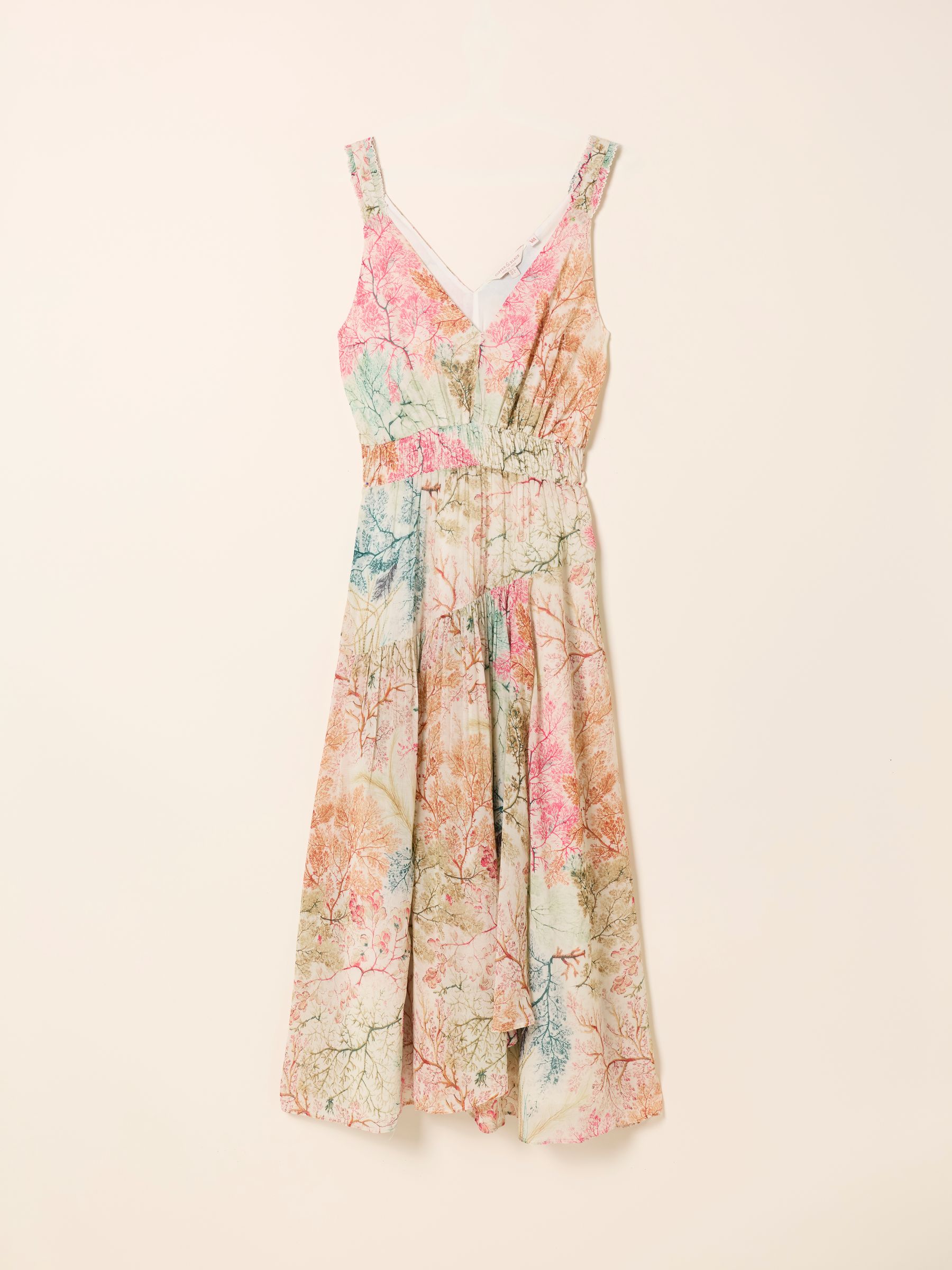 V&A | FatFace Maggie Ivory Kilburn Seaweed Petite Midi Dress - Image 6 of 6