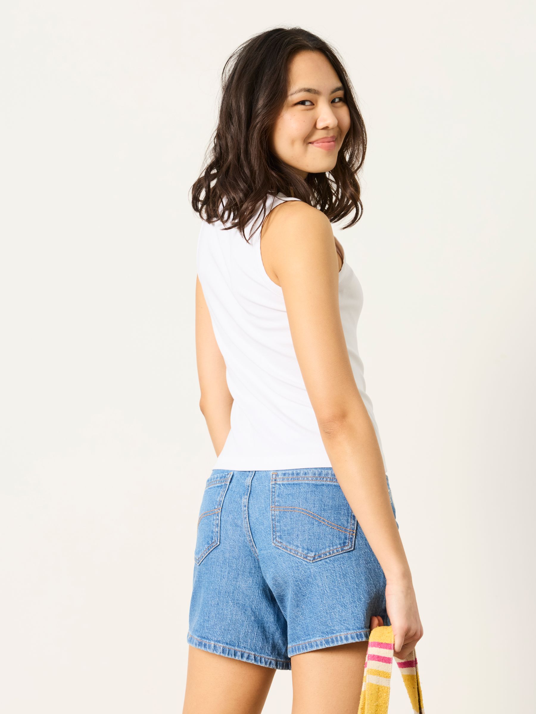 Rosa White Button Ribbed Vest - Image 2 of 7