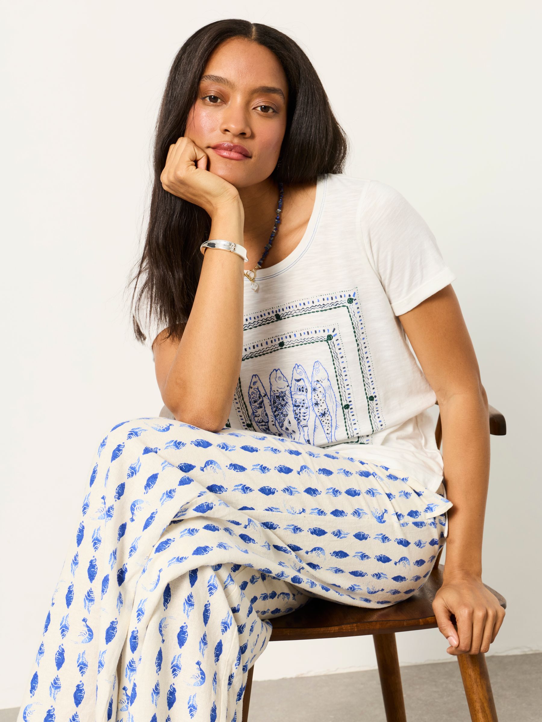 Natalie Ivory Sardines Graphic T Shirt - Image 5 of 7