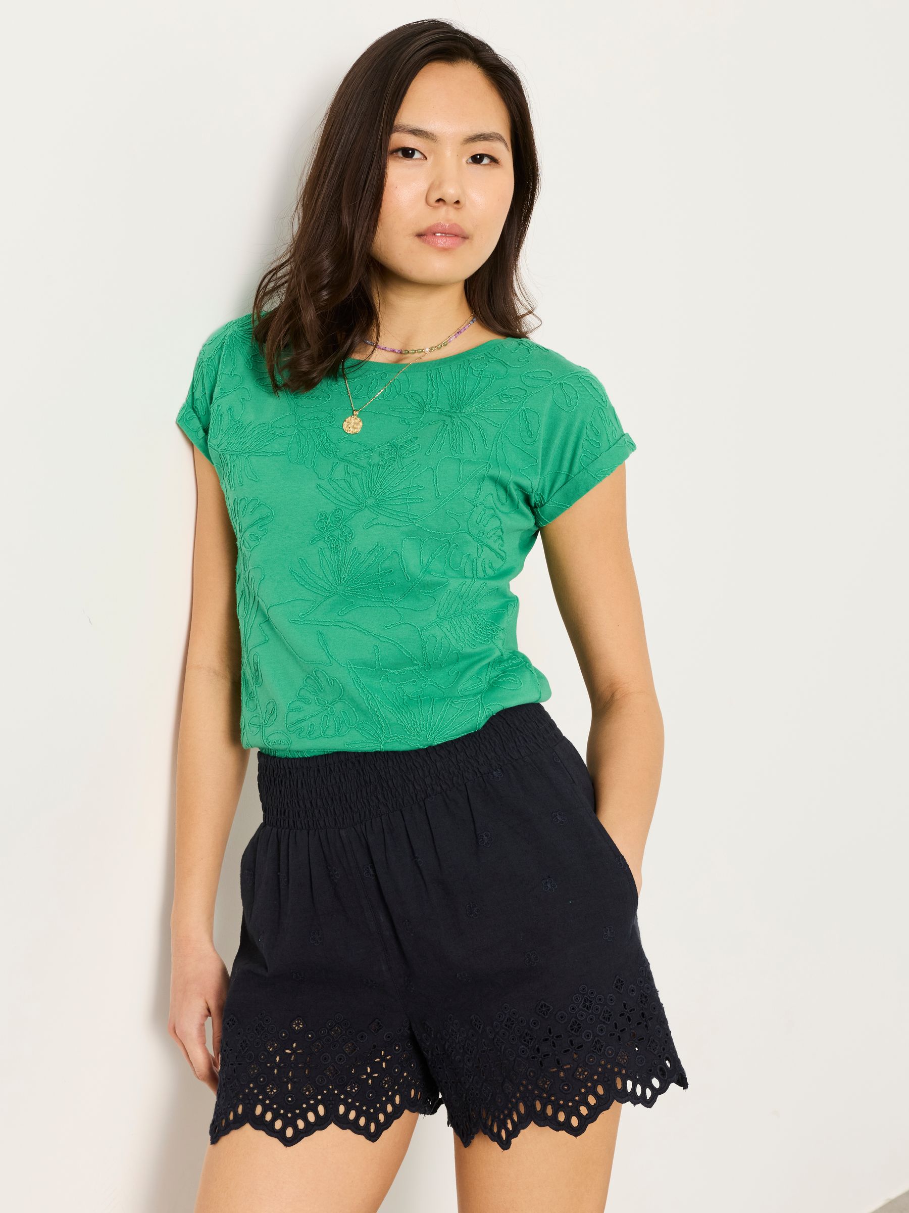 Ivy Green Palm Tree Embroidered T-Shirt - Image 2 of 6