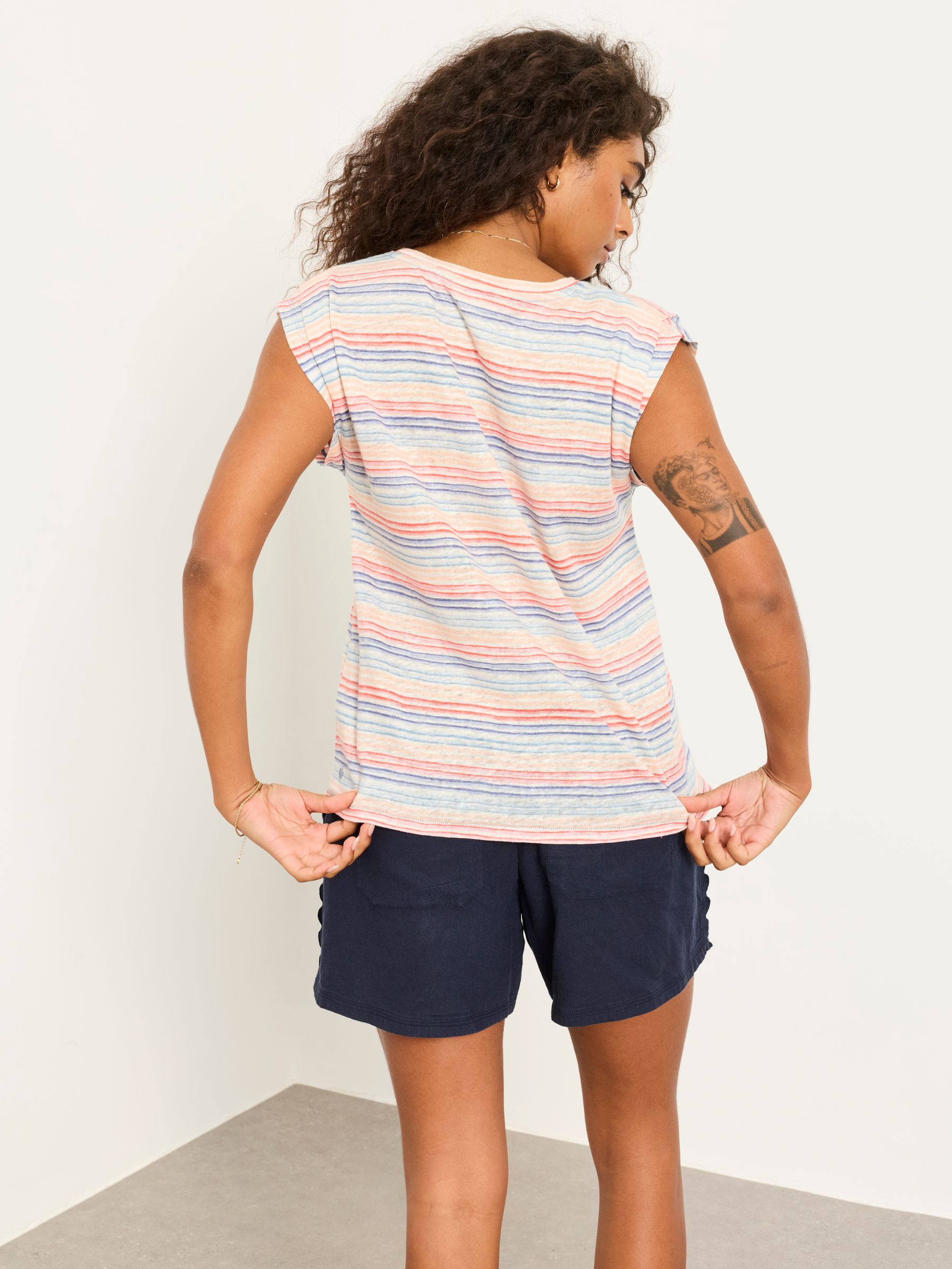 Lou Multi Stripe Linen Tank - Image 2 of 6