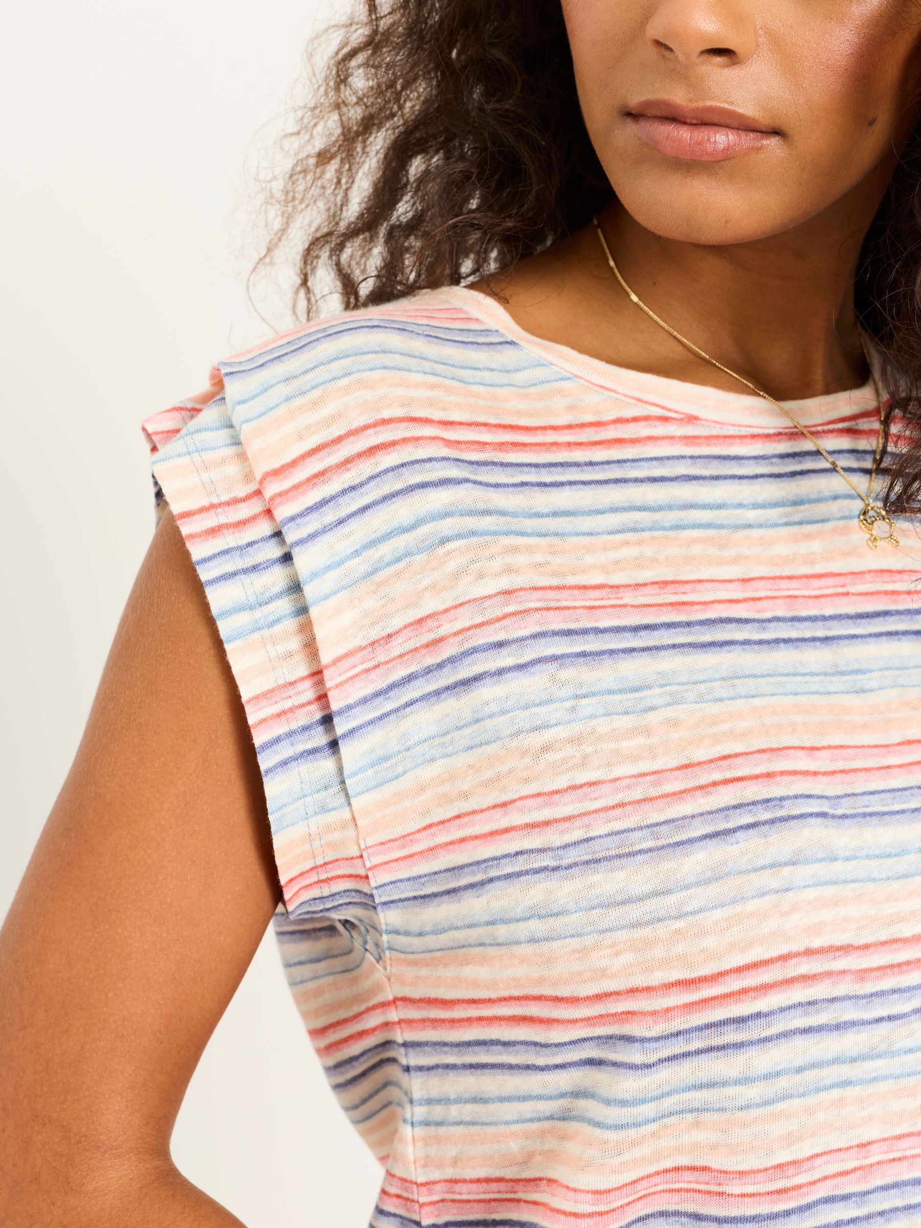 Lou Multi Stripe Linen Tank - Image 3 of 6