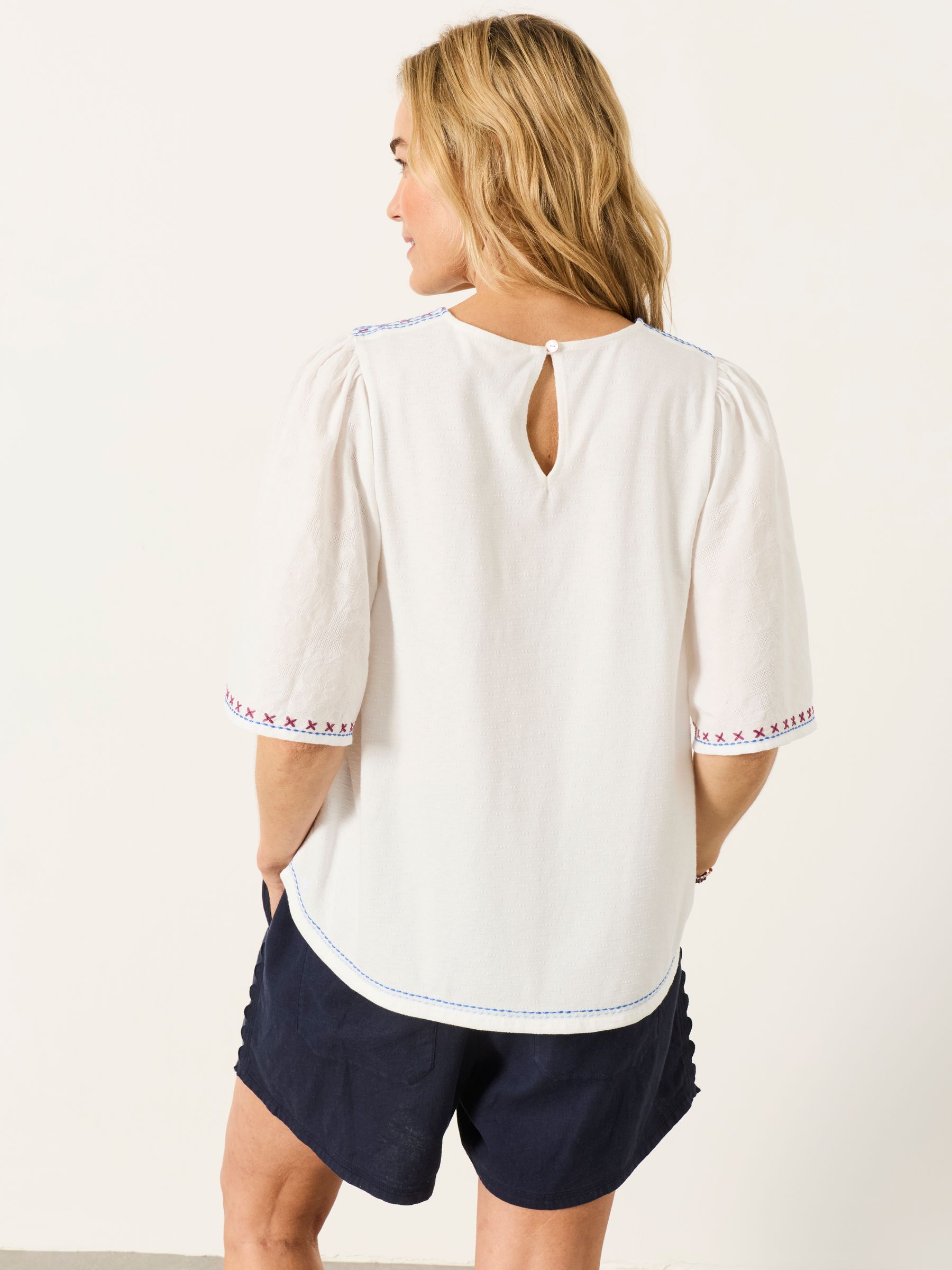 Faye White Flutter Sleeve Top - Image 3 of 6