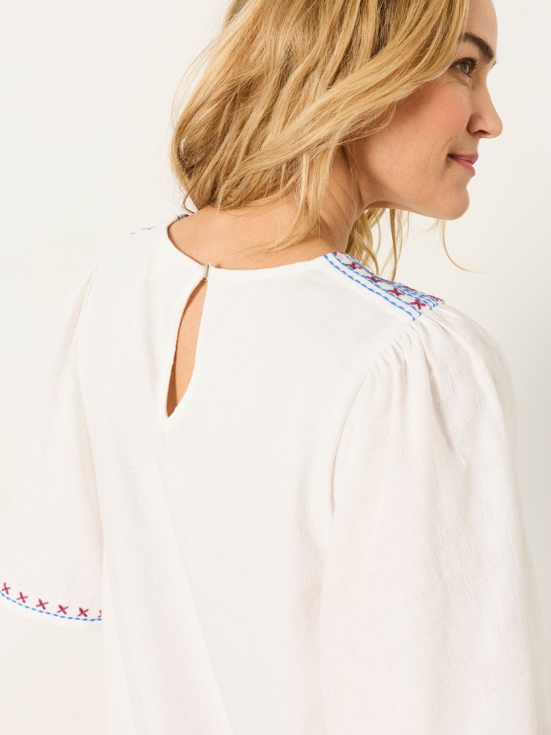 Faye White Flutter Sleeve Top - Image 4 of 6