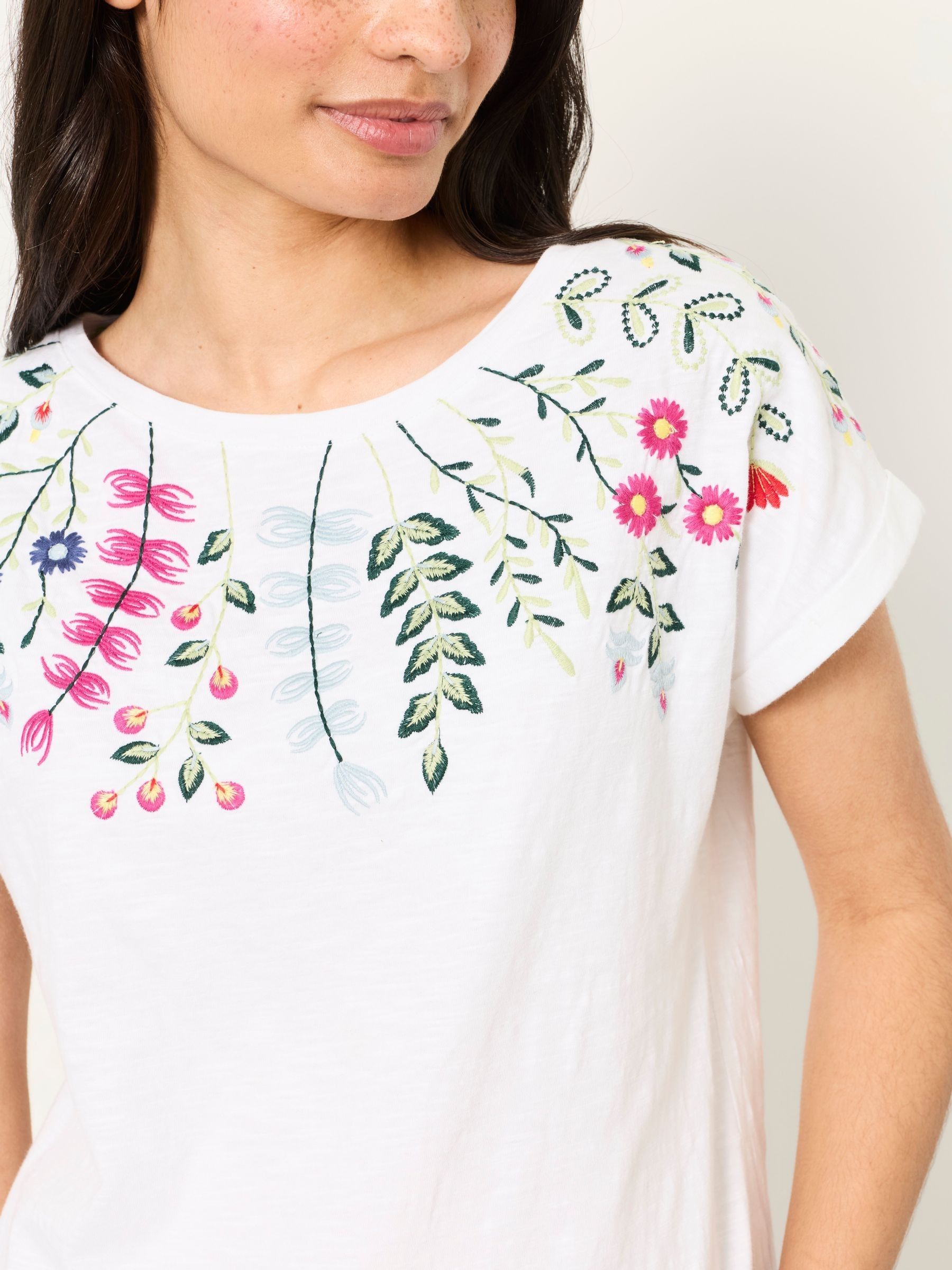 Ivy Ivory Floral Embroidered T-Shirt - Image 4 of 6