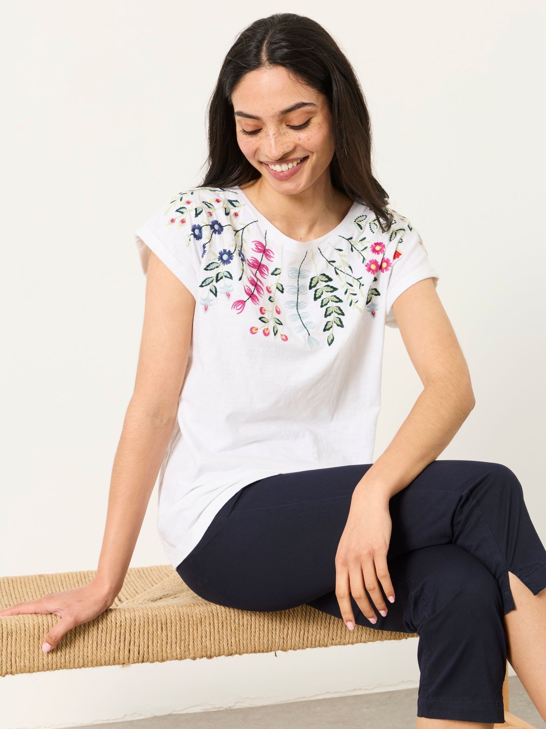 Ivy Ivory Floral Embroidered T-Shirt - Image 5 of 6