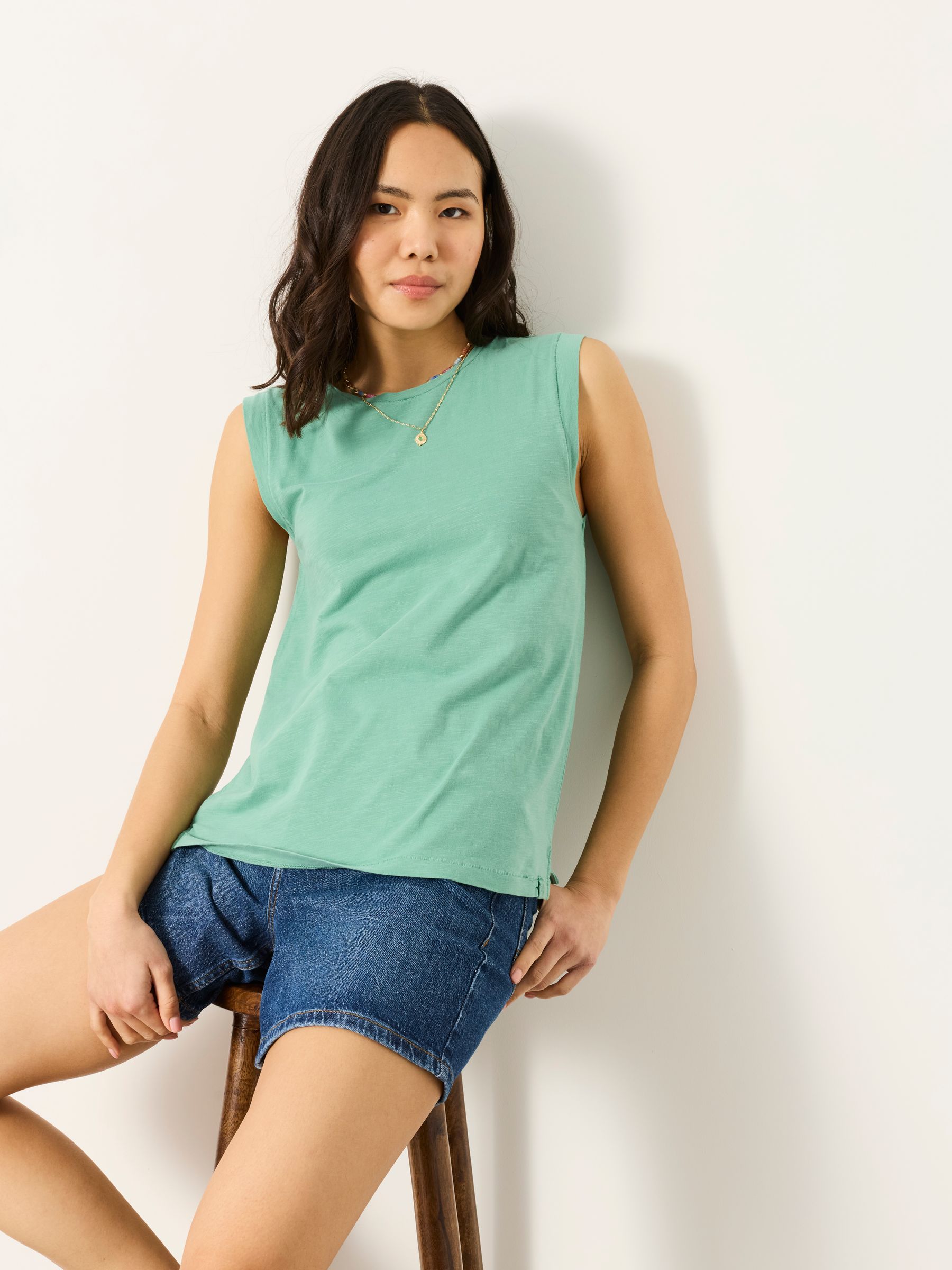 Tia Dusky Green Jersey Tank - Image 5 of 6