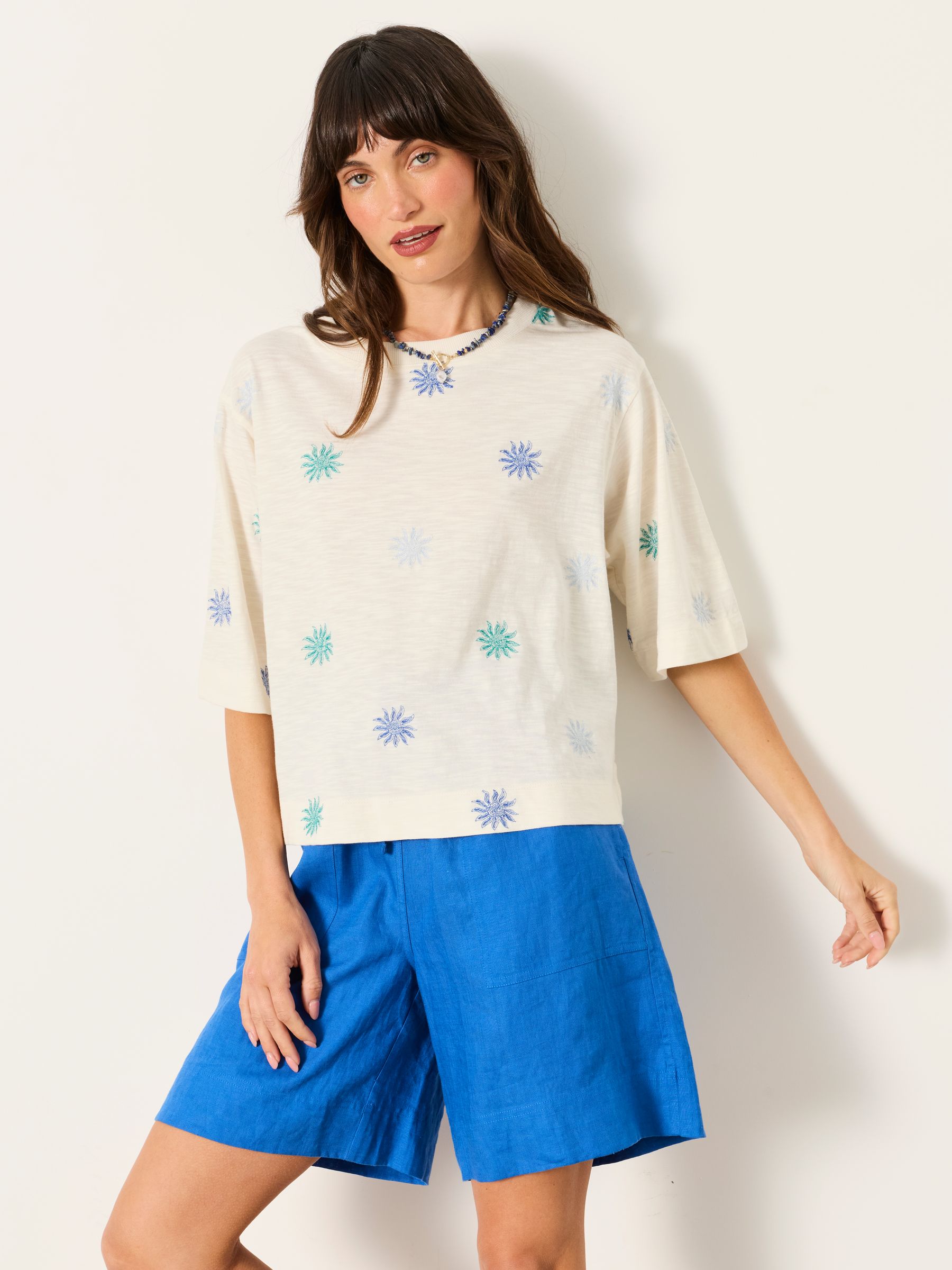 Kate Ivory Sun Embroidered T Shirt - Image 2 of 7