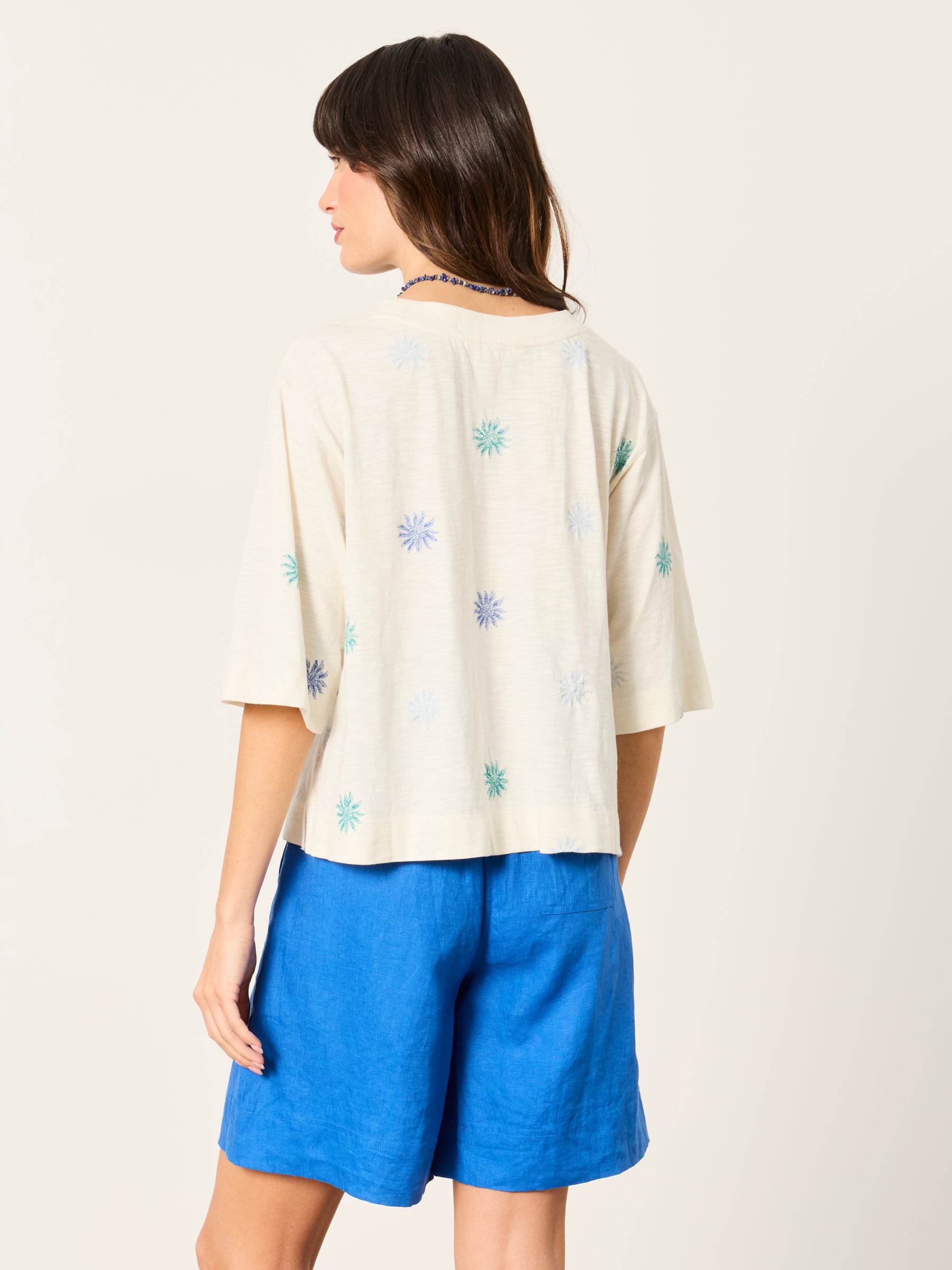 Kate Ivory Sun Embroidered T Shirt - Image 3 of 7