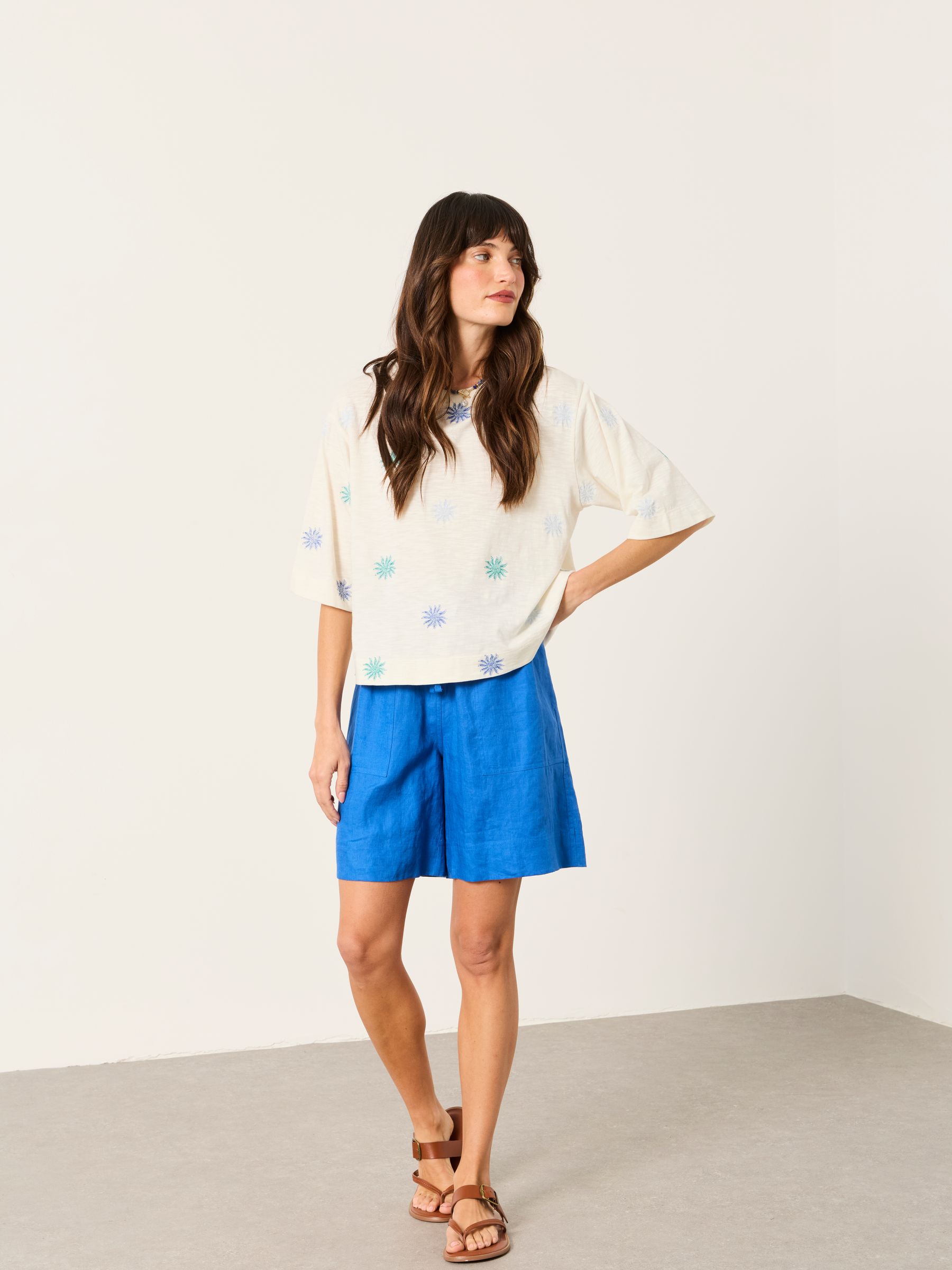 Kate Ivory Sun Embroidered T Shirt - Image 4 of 7