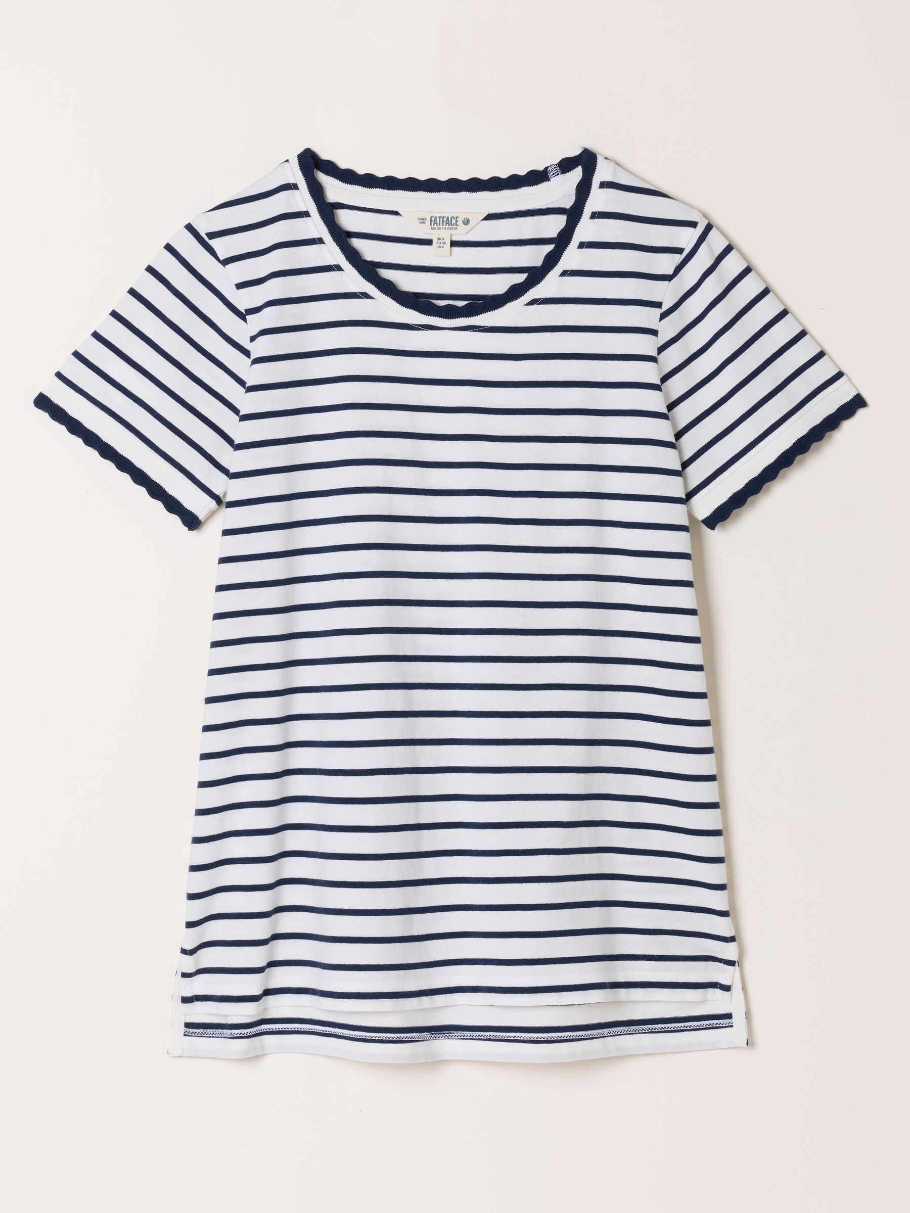 Natalie Ivory Scalloped Edge T-Shirt - Image 6 of 6