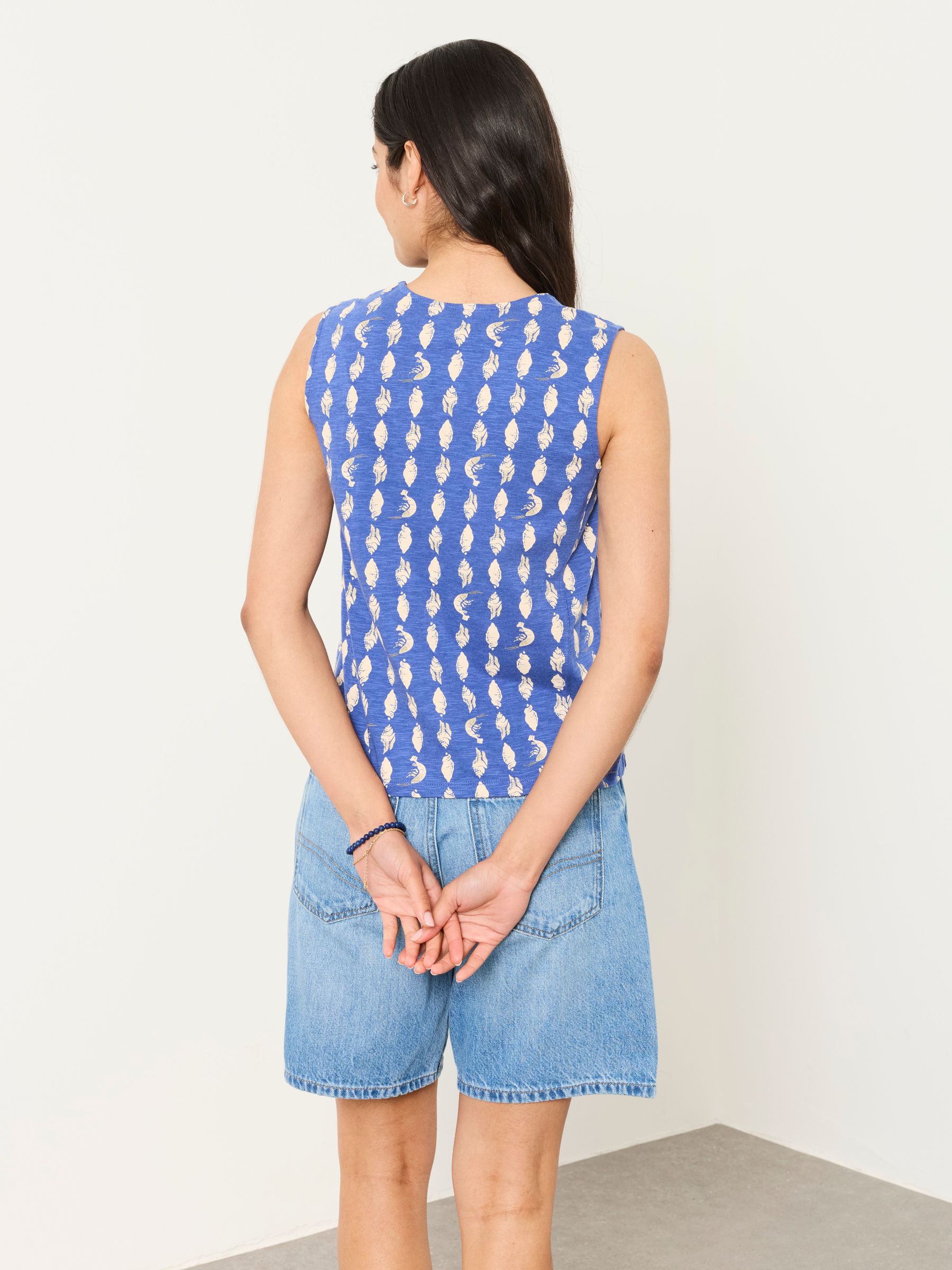 Joni Blue Linear Shells Jersey Waistcoat - Image 2 of 5