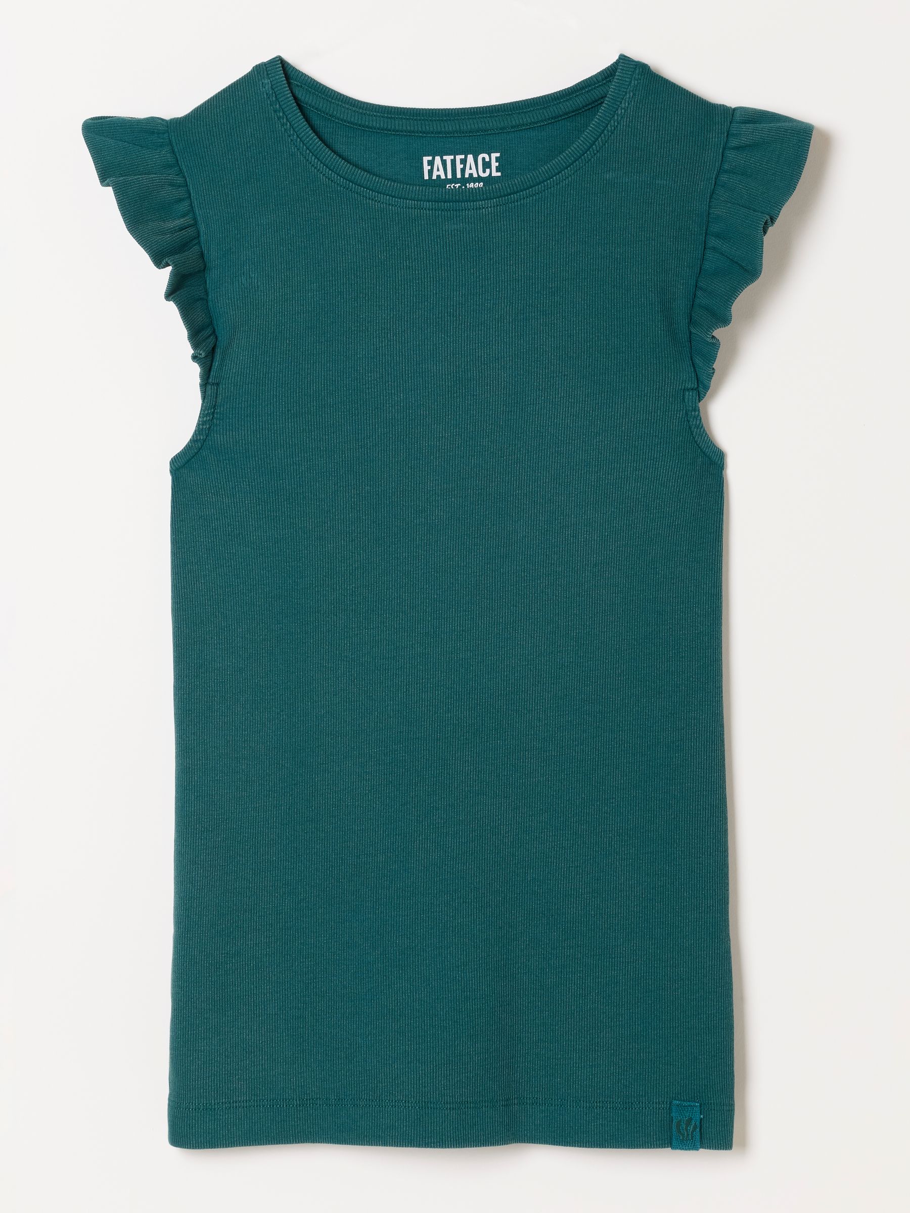 Dark Teal Green Frill Sleeveless Top - Image 6 of 6