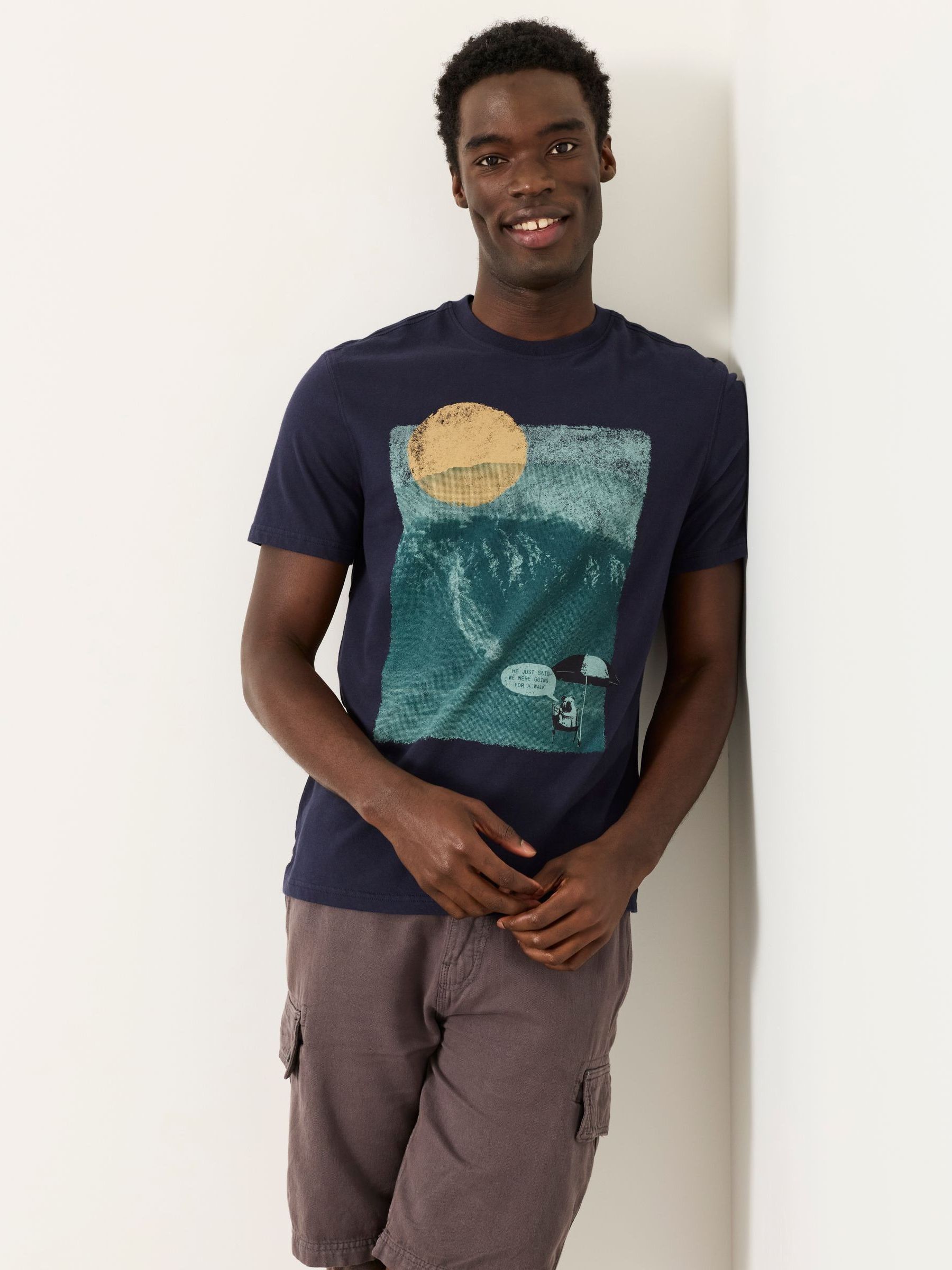 Navy Wave Dog Graphic T-Shirt - Image 1 of 4