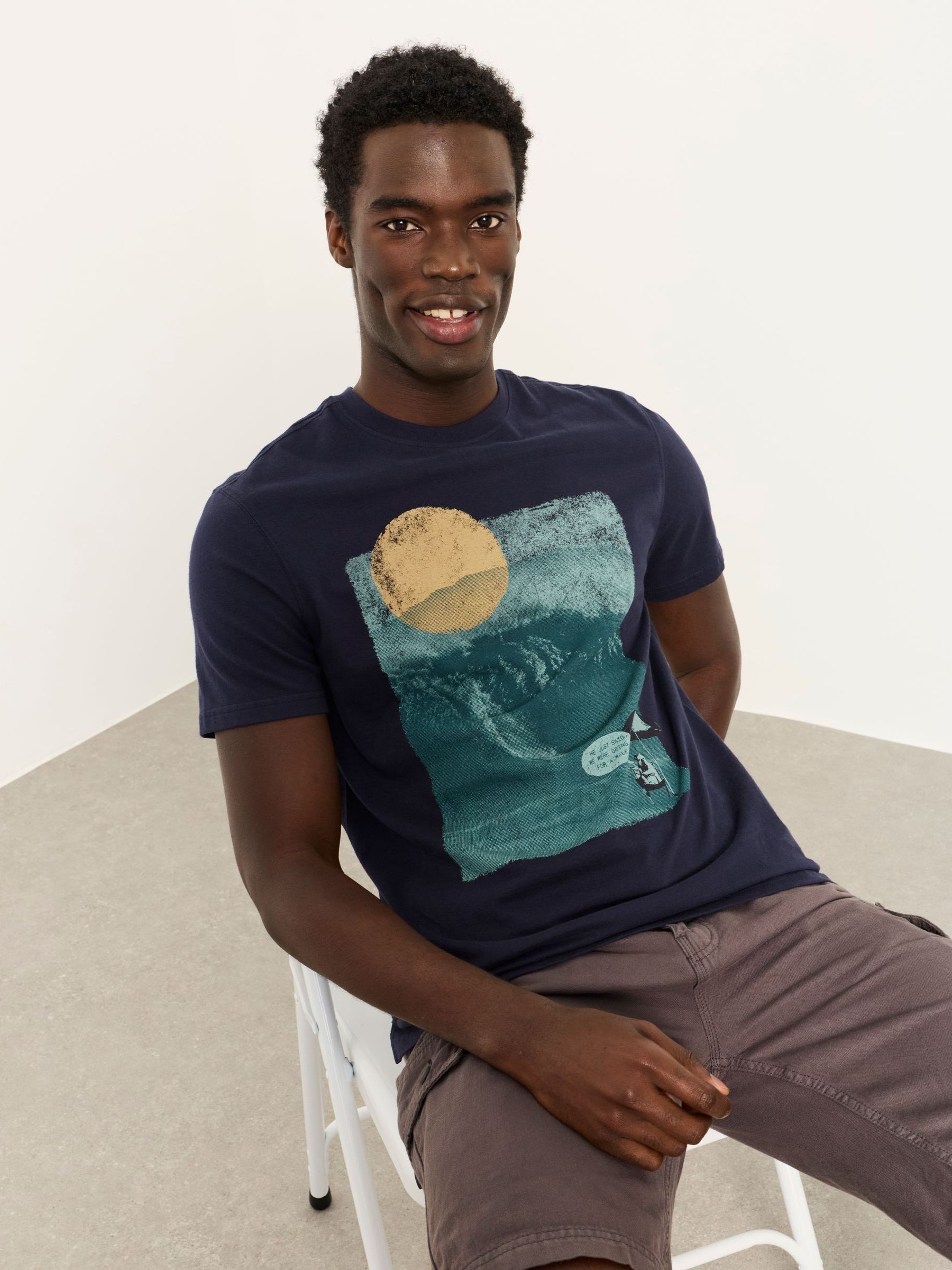 Navy Wave Dog Graphic T-Shirt - Image 3 of 4