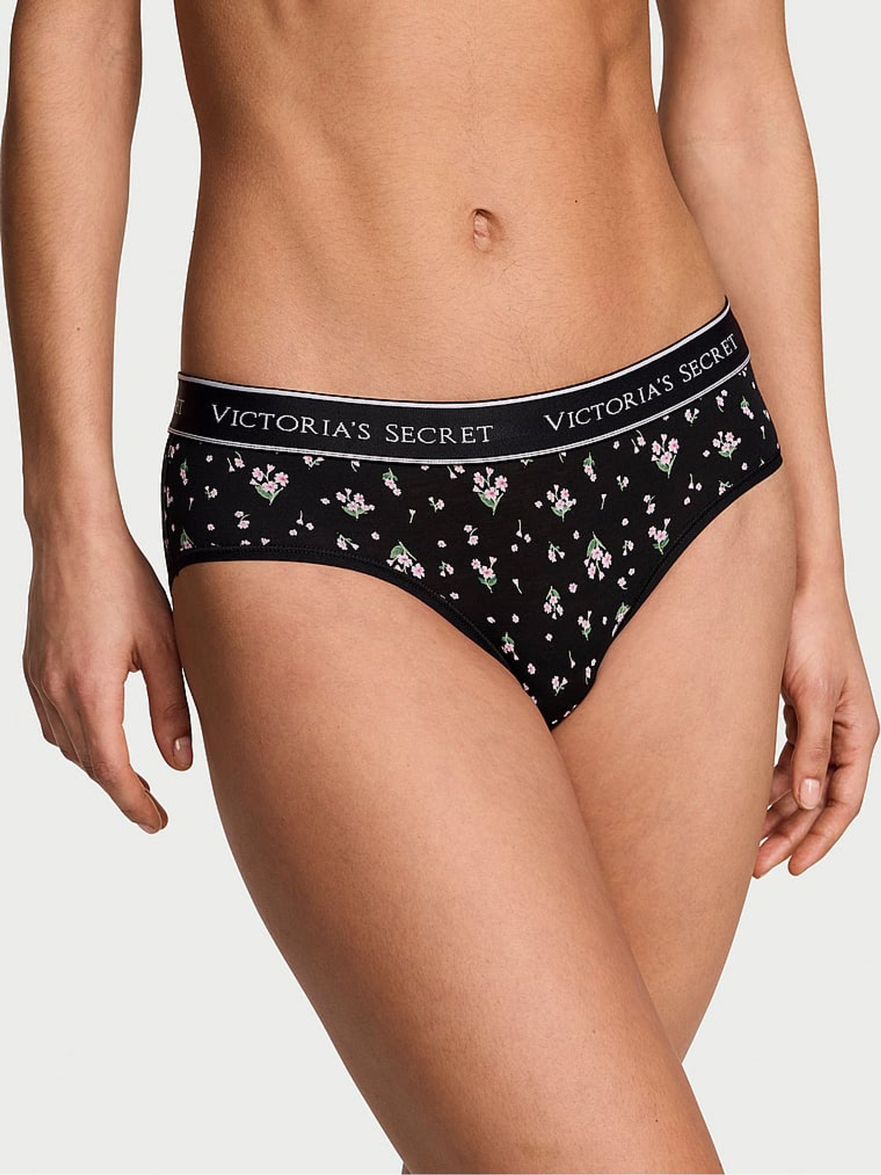Black Ditsy Floral Hipster Logo Knickers - Image 1 of 2