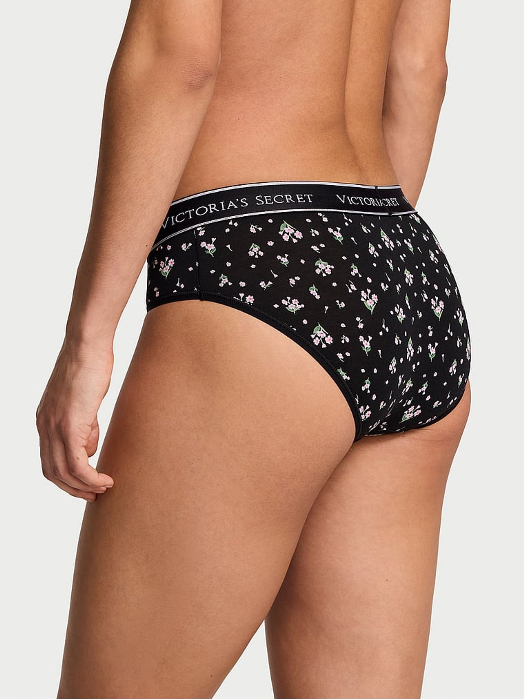 Black Ditsy Floral Hipster Logo Knickers - Image 2 of 2