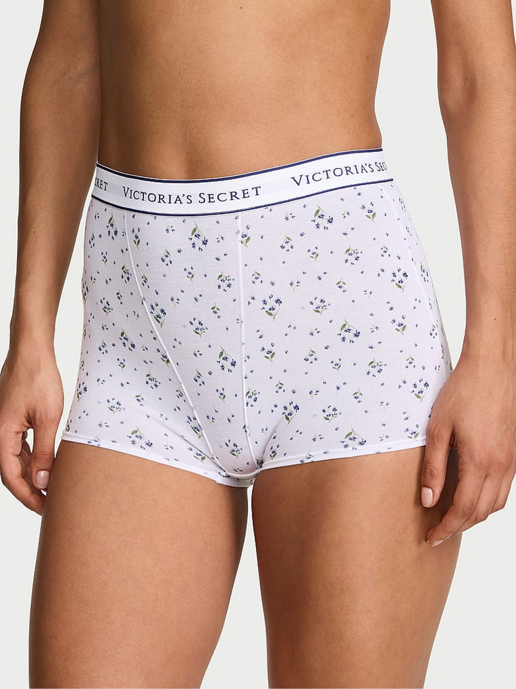 White Ditsy Floral High Waist Logo Knickers - Image 1 of 2