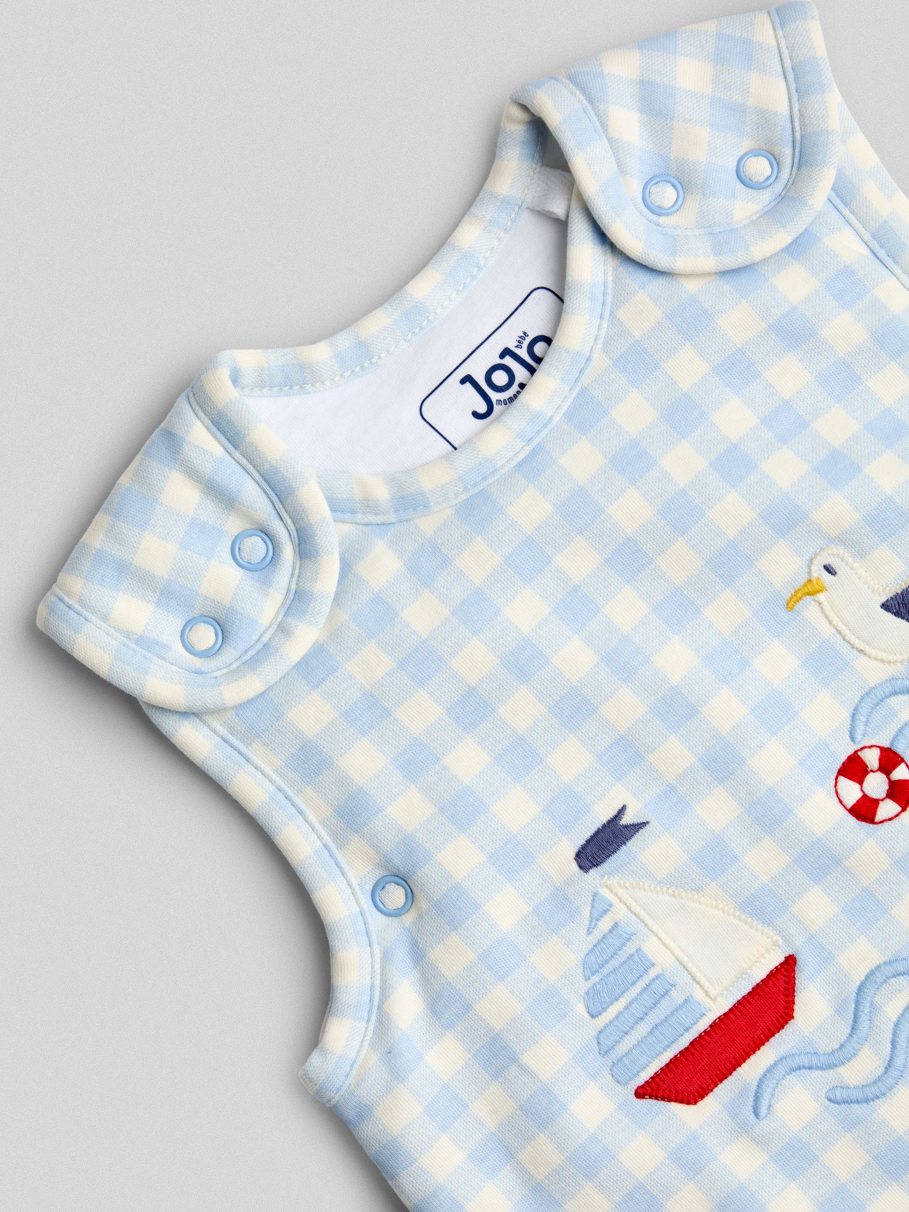 Blue Gingham Nautical 1.5 Tog Baby Sleeping Bag - Image 4 of 5