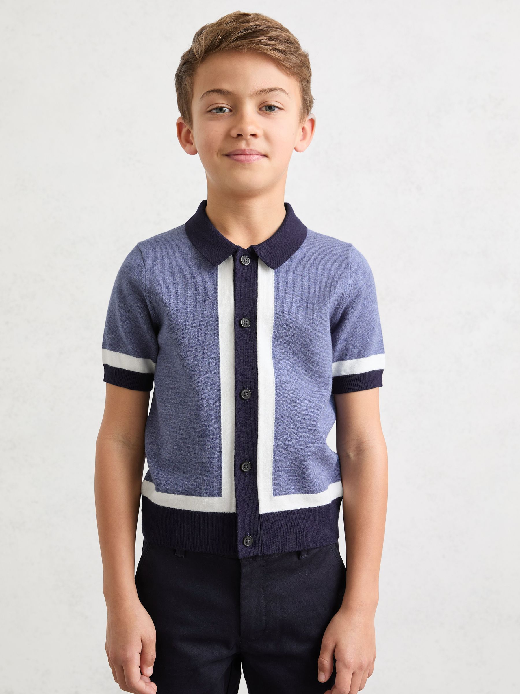 Polo Shirt in Navy/Airforce Blue - Image 3 of 4