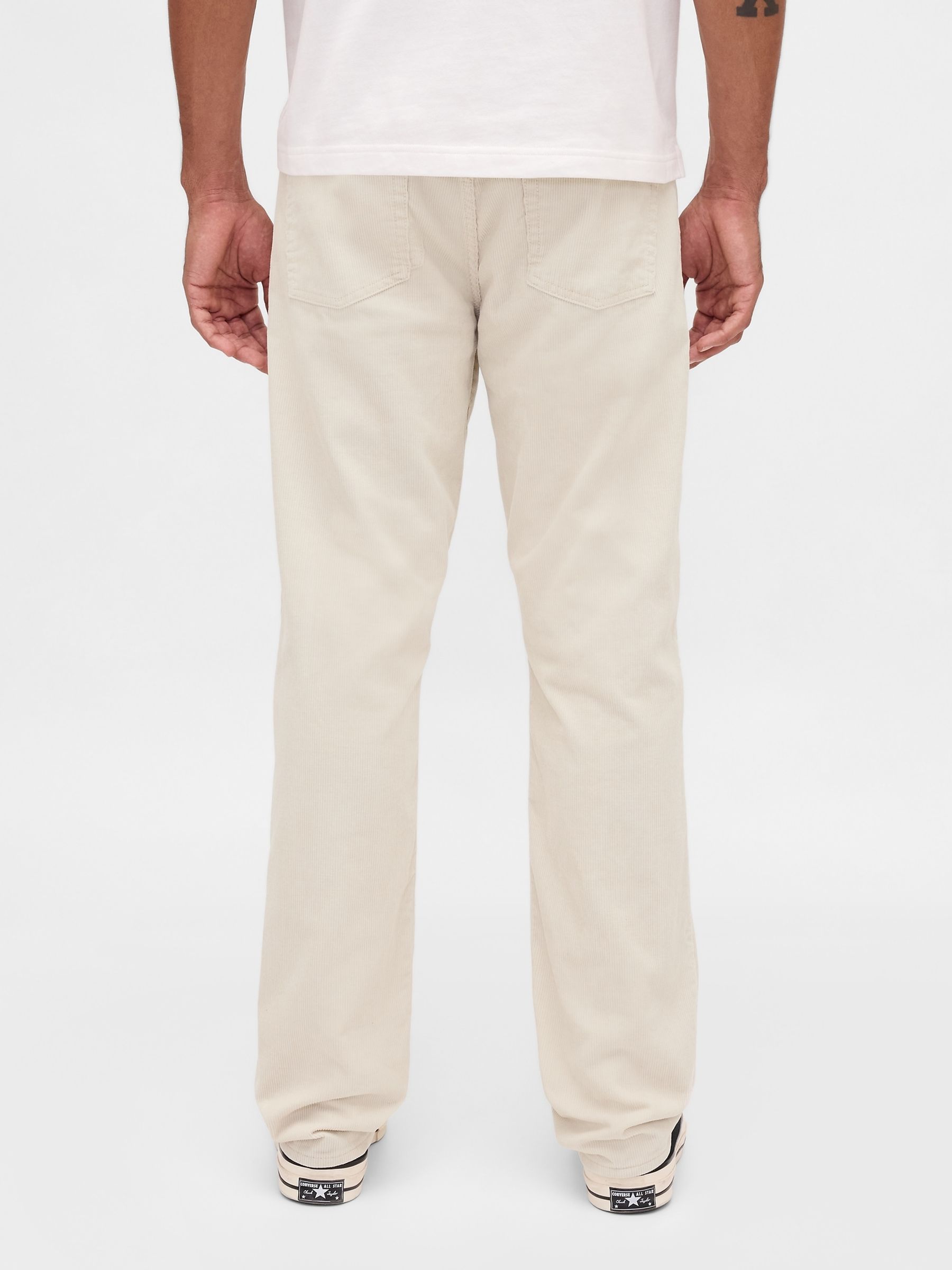 Cream Corduroy Relaxed Straight Trousers - Image 2 of 5