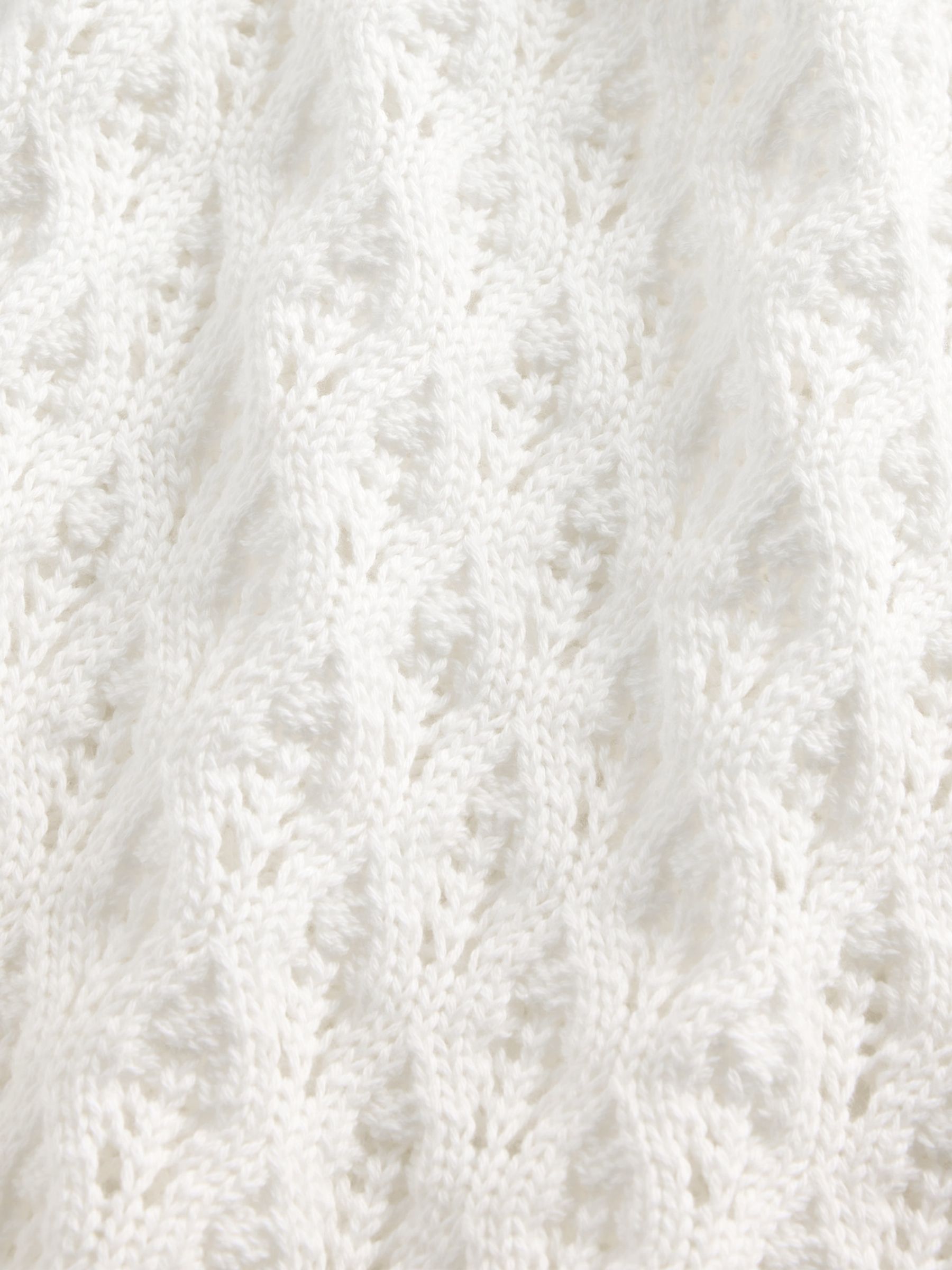 White Crochet Oversized Crew Neck Jumper - Image 5 of 5 White Crochet Oversized Crew Neck Jumper - Image 5 of 5