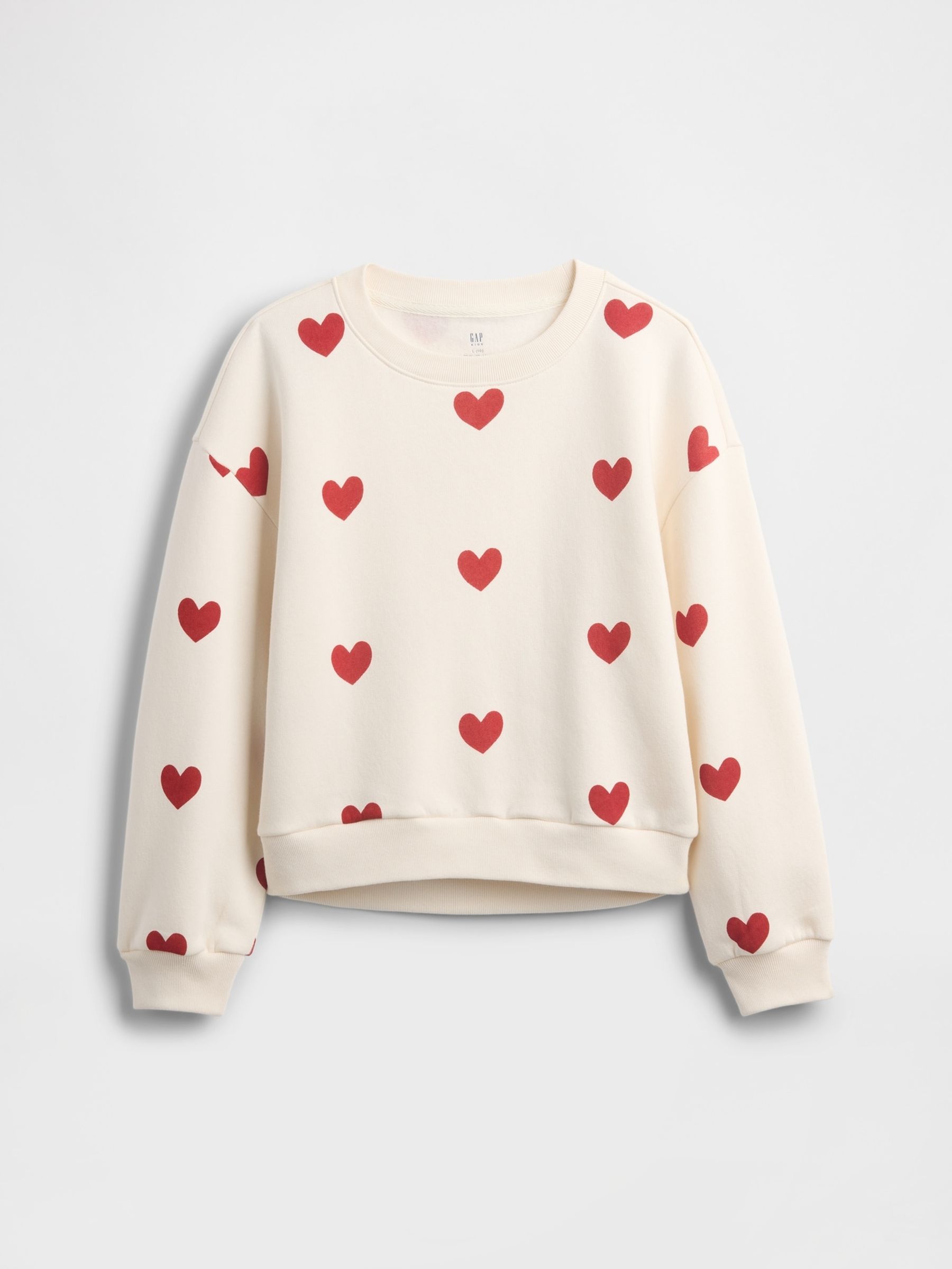 White VintageSoft Heart Print Dolman Sweatshirt - Image 4 of 5