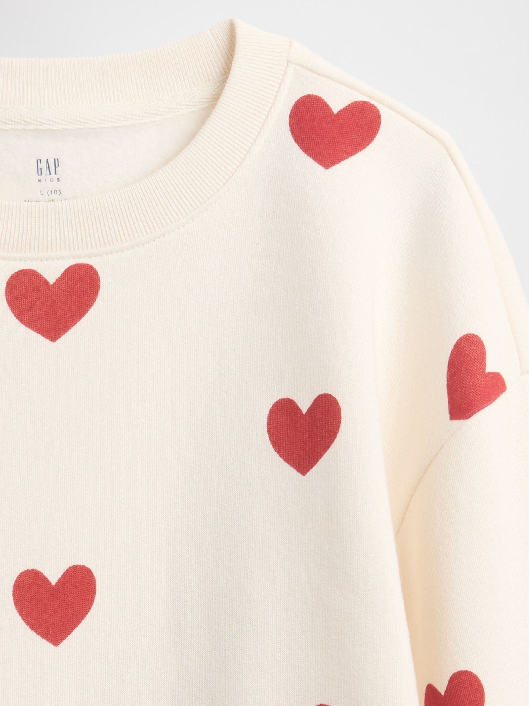 White VintageSoft Heart Print Dolman Sweatshirt - Image 5 of 5 White VintageSoft Heart Print Dolman Sweatshirt - Image 5 of 5