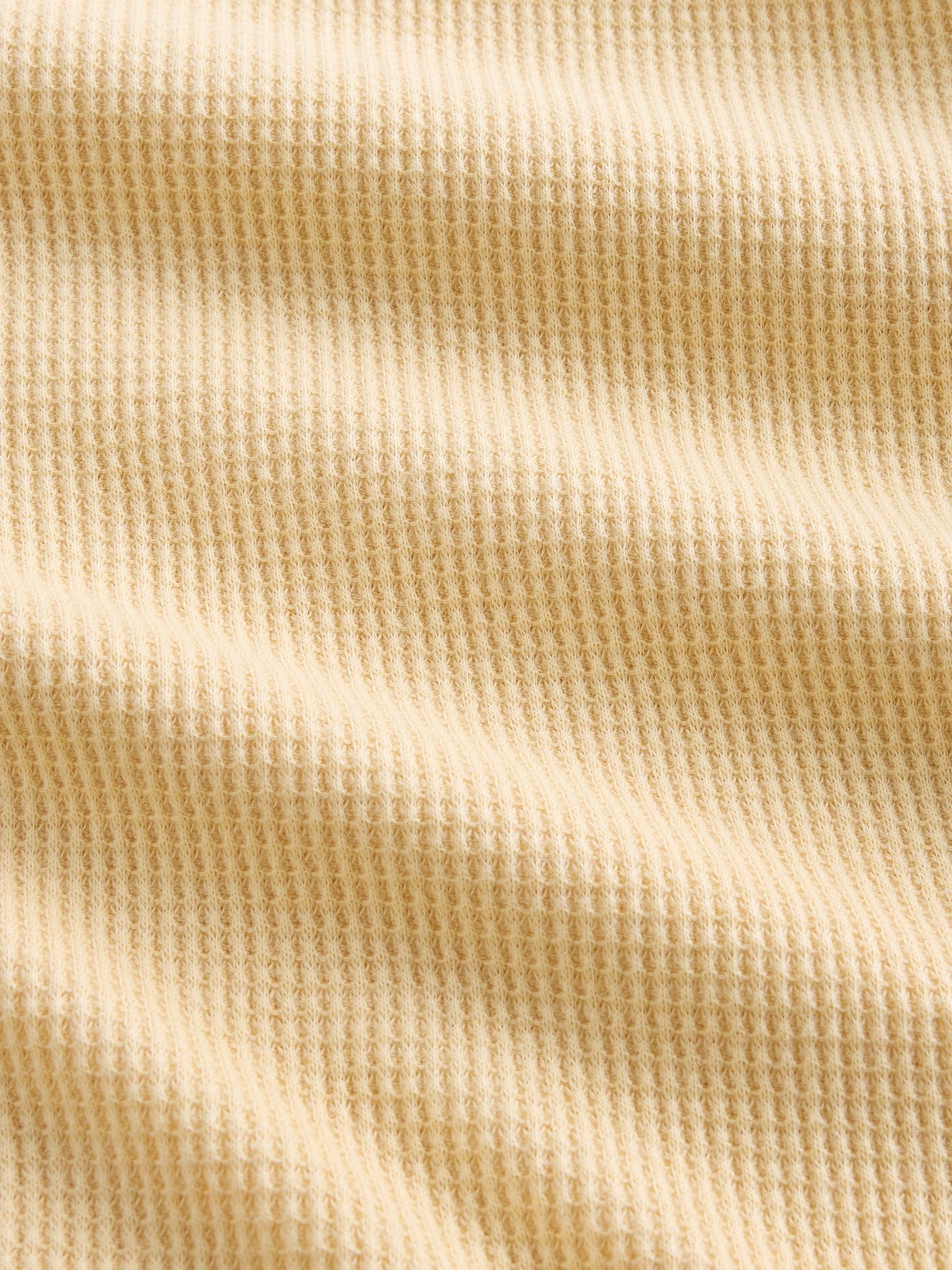 Yellow Waffle Knit Crew Neck T-Shirt - Image 5 of 5 Yellow Waffle Knit Crew Neck T-Shirt - Image 5 of 5