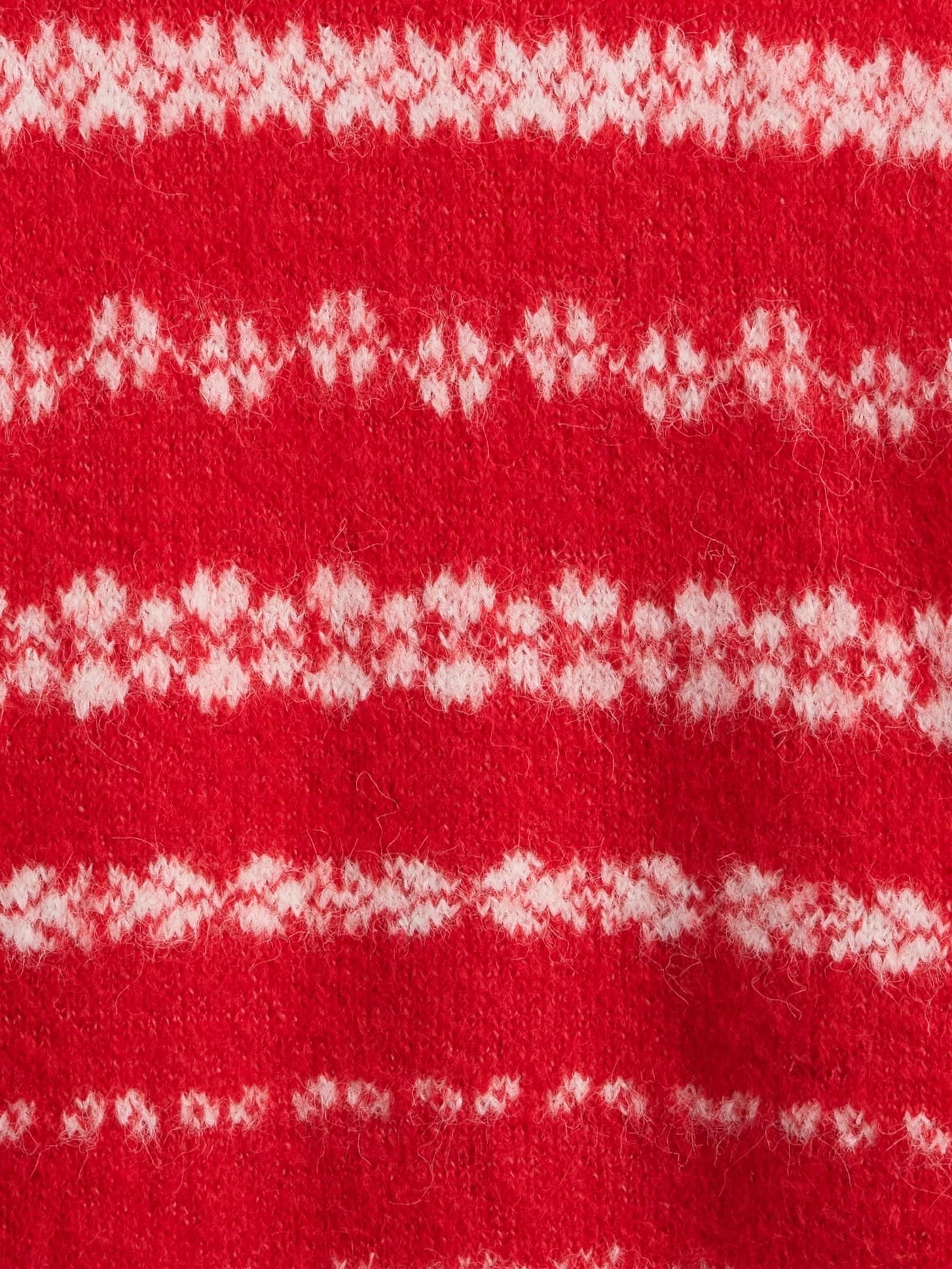 Red Oversized Fuzzy Crew Neck Jumper - Image 4 of 4