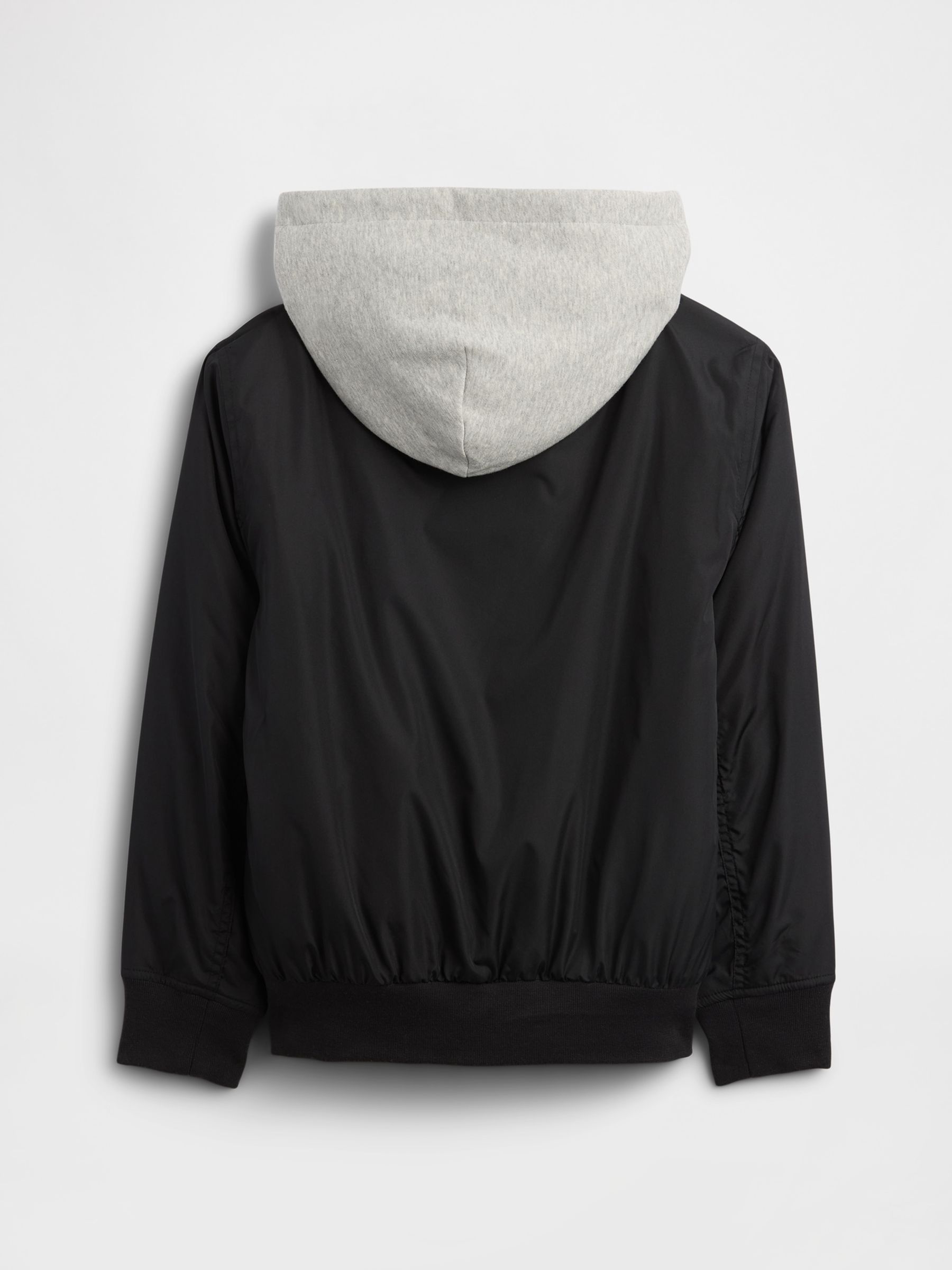 Black Hooded Bomber Jacket - Image 2 of 3