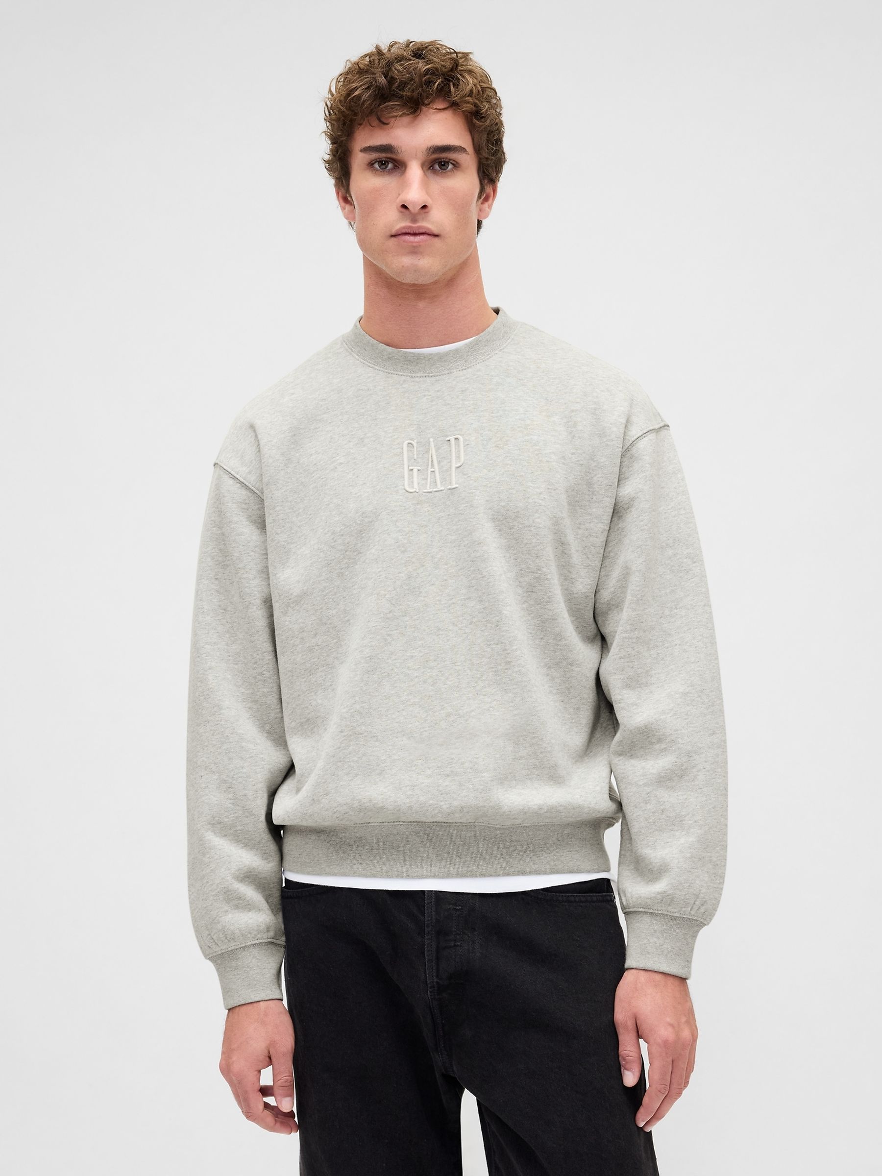 Grey Vintage Soft Oversized Logo Sweatshirt - Image 1 of 4