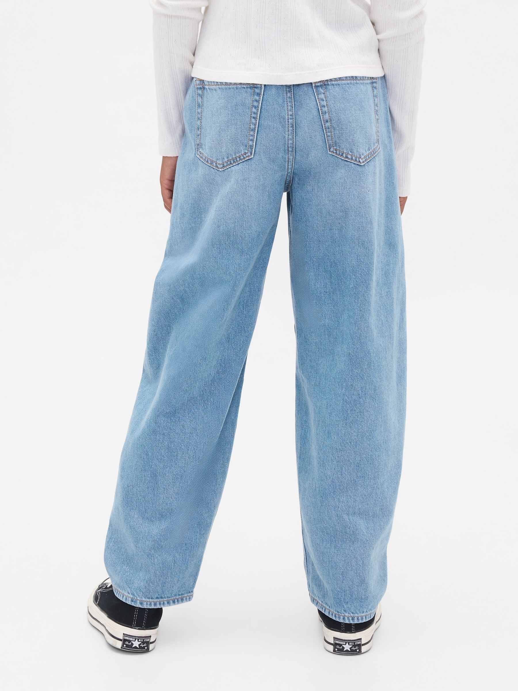 Blue High Waisted Easy Barrel Jeans (4-13yrs) - Image 2 of 6