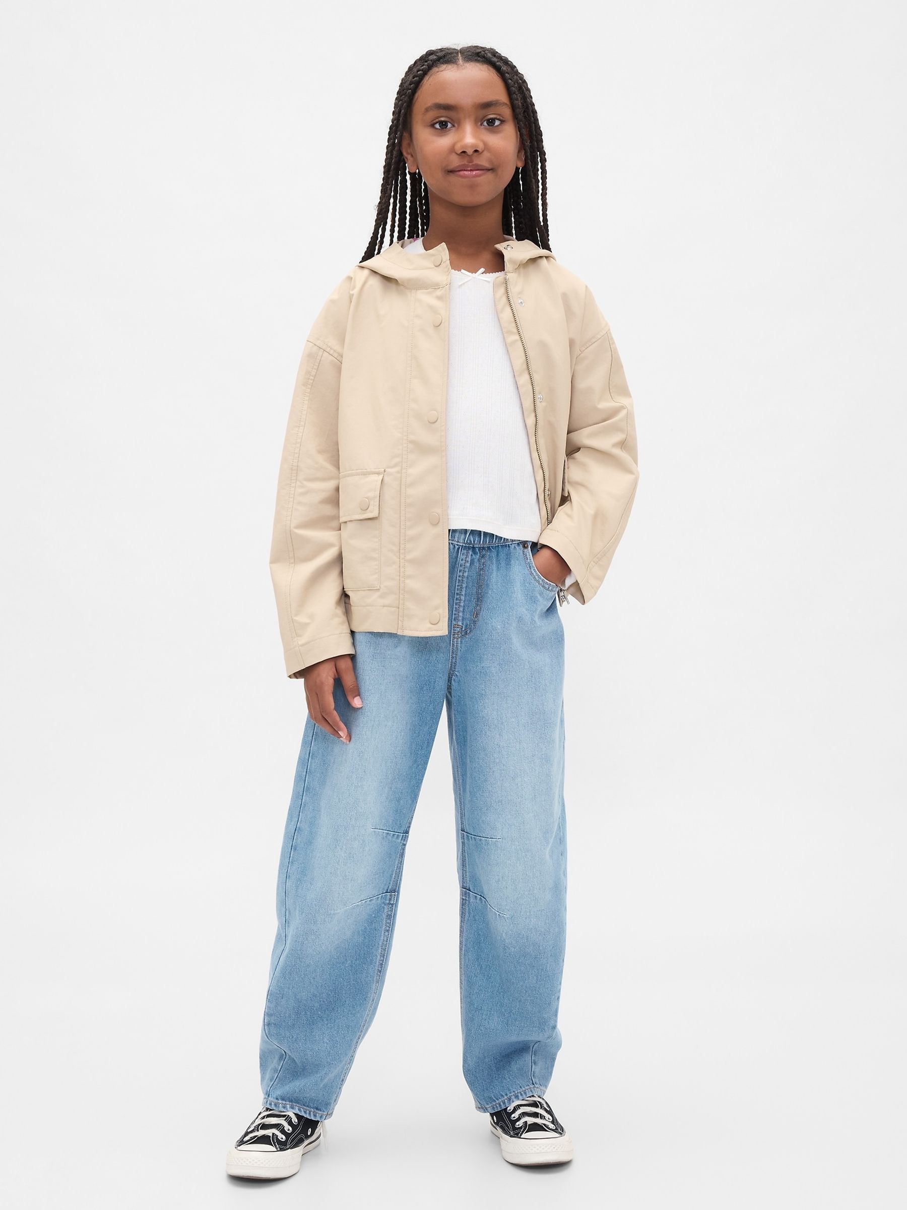 Blue High Waisted Easy Barrel Jeans (4-13yrs) - Image 3 of 6