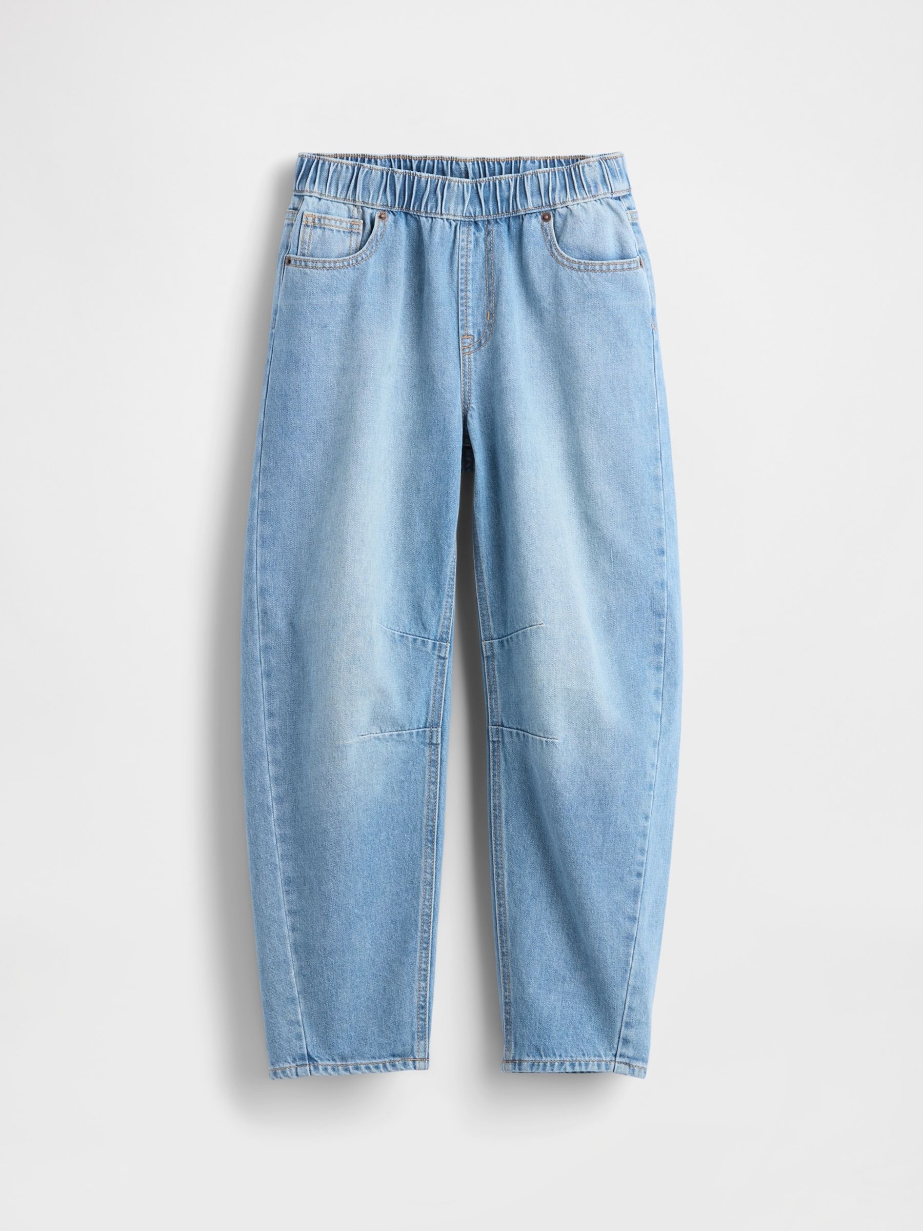 Blue High Waisted Easy Barrel Jeans (4-13yrs) - Image 4 of 6
