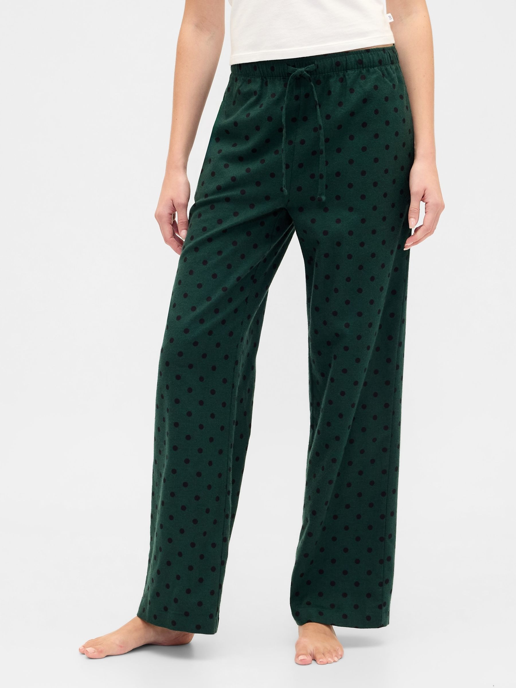 Green Flannel Pull On Pyjama Bottoms - Image 1 of 4